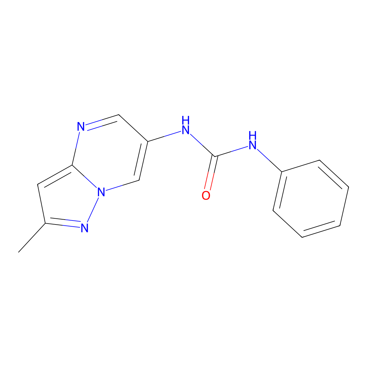 1-(2-Methylpyrazolo[1,5-a]pyrimidin-6-yl)-3-phenylurea molecular structure, CAS 1798539-23-7