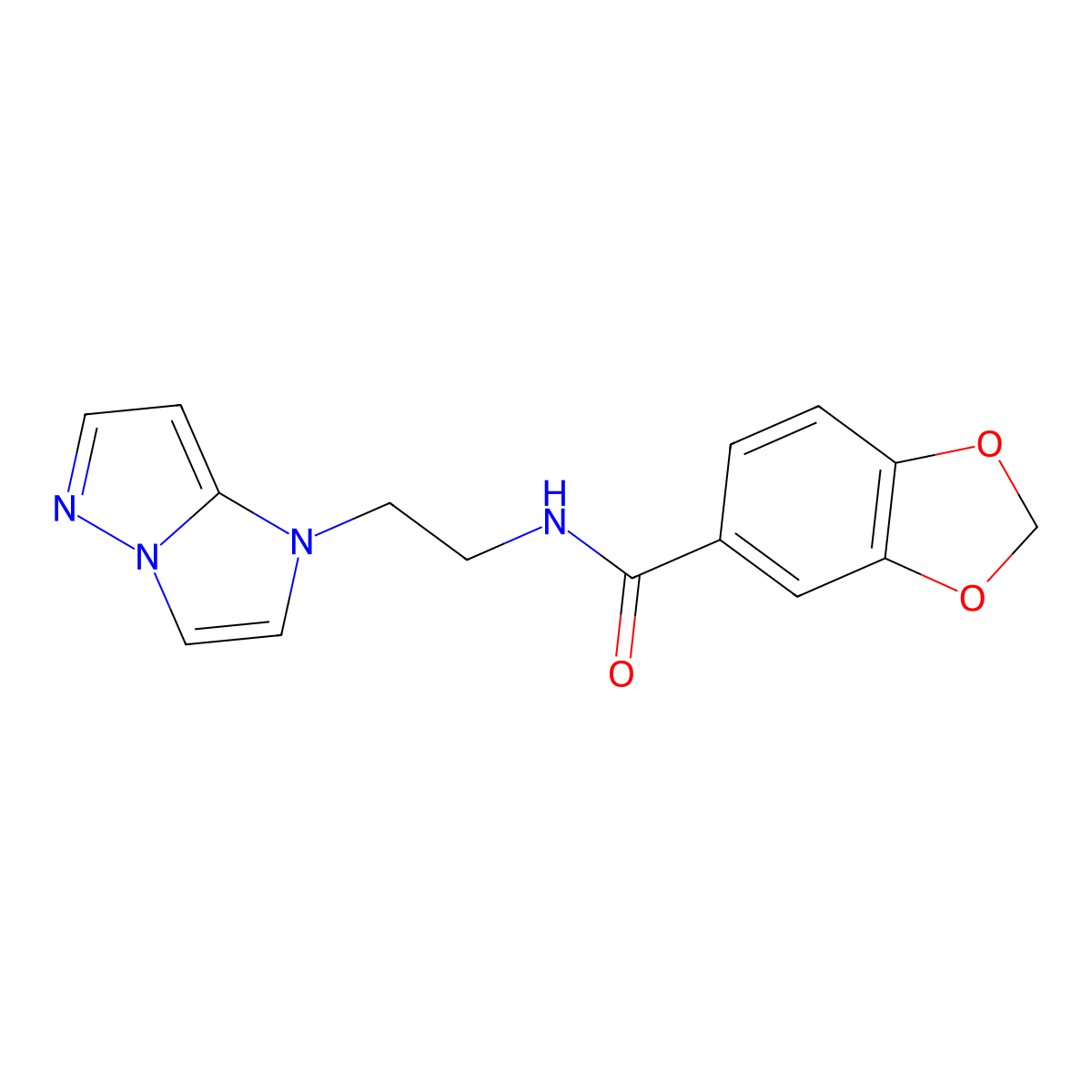 N-(2-(1H-imidazo[1,2-b]pyrazol-1-yl)ethyl)benzo[d][1,3]dioxole-5-carboxamide molecular structure, CAS 1798539-31-7