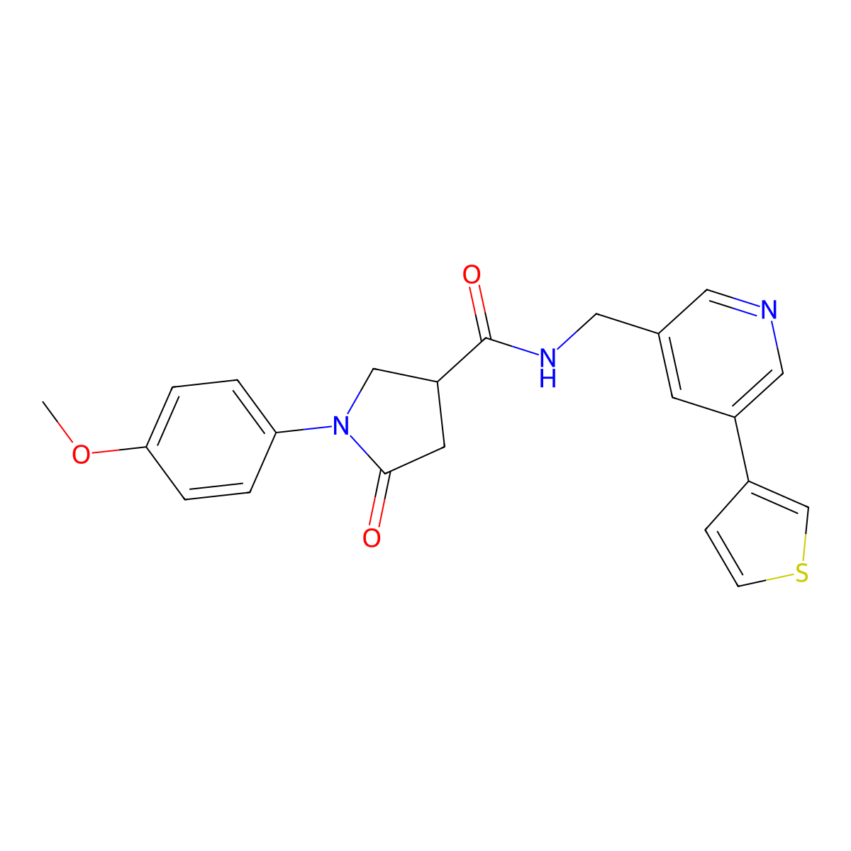 1-(4-methoxyphenyl)-5-oxo-N-((5-(thiophen-3-yl)pyridin-3-yl)methyl)pyrrolidine-3-carboxamide molecular structure, CAS 1798539-36-2