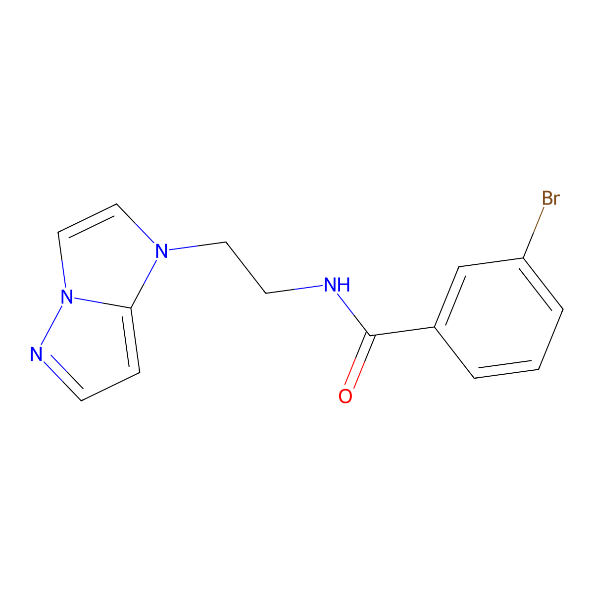 N-(2-(1H-imidazo[1,2-b]pyrazol-1-yl)ethyl)-3-bromobenzamide molecular structure, CAS 1798539-48-6