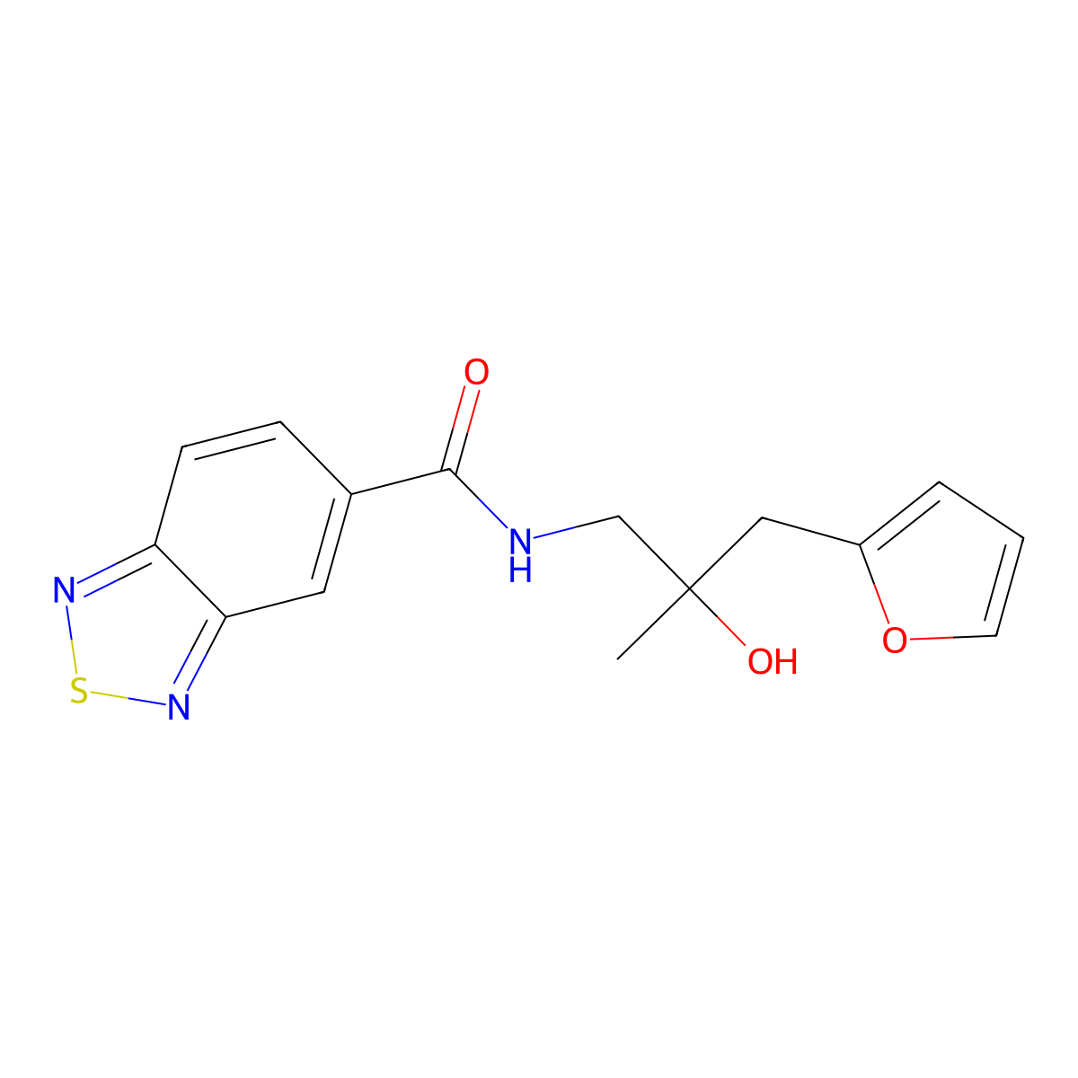 N-(3-(furan-2-yl)-2-hydroxy-2-methylpropyl)benzo[c][1,2,5]thiadiazole-5-carboxamide molecular structure, CAS 1798539-92-0