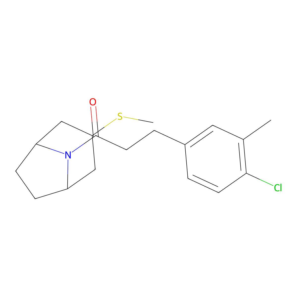 3-(4-chloro-3-methylphenyl)-1-((1R,5S)-3-(methylthio)-8-azabicyclo[3.2.1]octan-8-yl)propan-1-one molecular structure, CAS 1798540-13-2