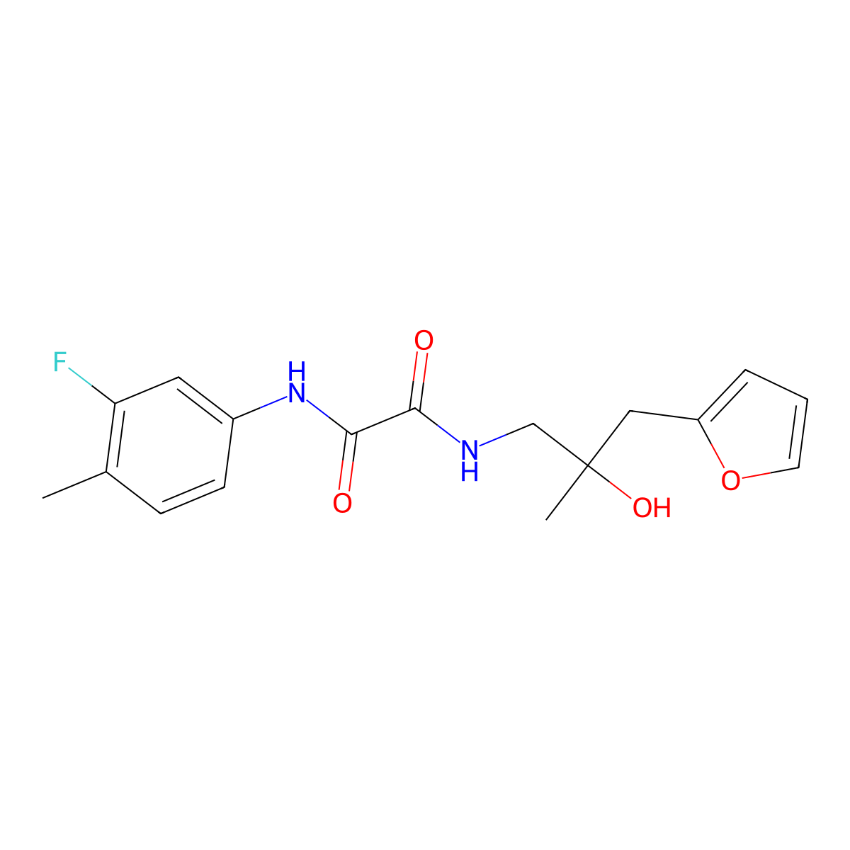 N1-(3-fluoro-4-methylphenyl)-N2-(3-(furan-2-yl)-2-hydroxy-2-methylpropyl)oxalamide molecular structure, CAS 1798540-22-3