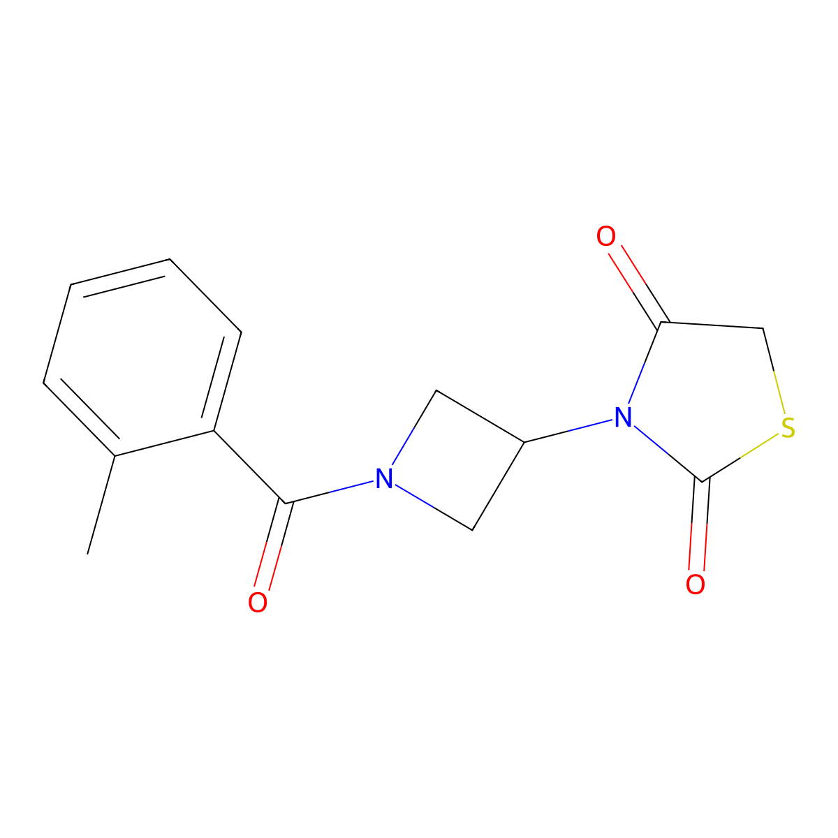3-(1-(2-Methylbenzoyl)azetidin-3-yl)thiazolidine-2,4-dione molecular structure, CAS 1798540-36-9