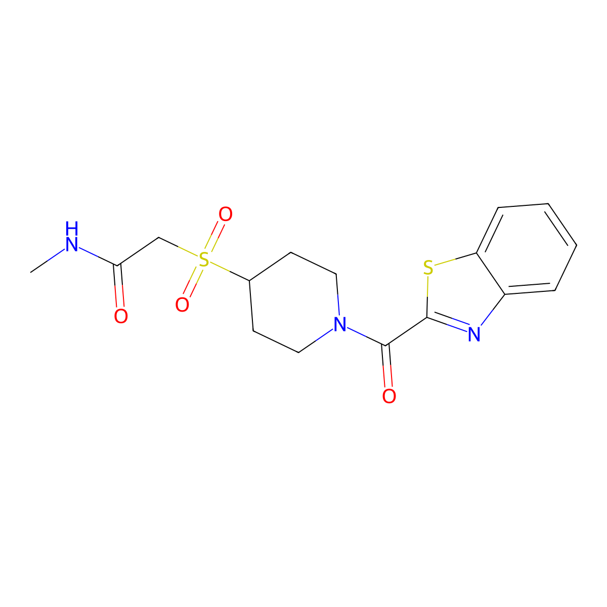 2-((1-(benzo[d]thiazole-2-carbonyl)piperidin-4-yl)sulfonyl)-N-methylacetamide molecular structure, CAS 1798540-37-0