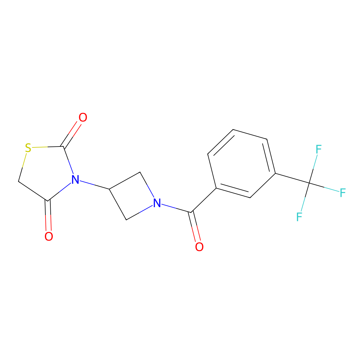 3-(1-(3-(Trifluoromethyl)benzoyl)azetidin-3-yl)thiazolidine-2,4-dione molecular structure, CAS 1798540-42-7