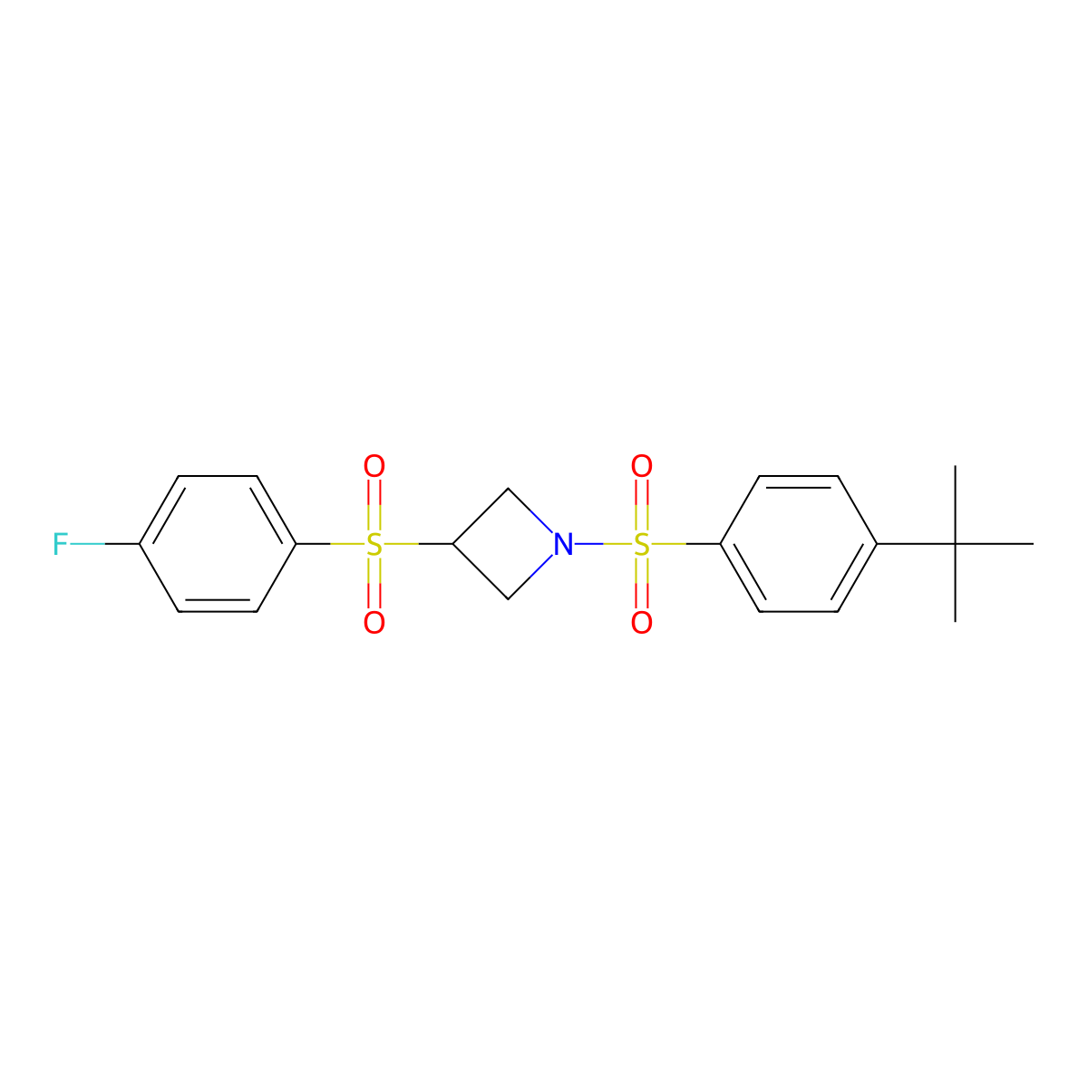 1-((4-(Tert-butyl)phenyl)sulfonyl)-3-((4-fluorophenyl)sulfonyl)azetidine molecular structure, CAS 1798540-54-1