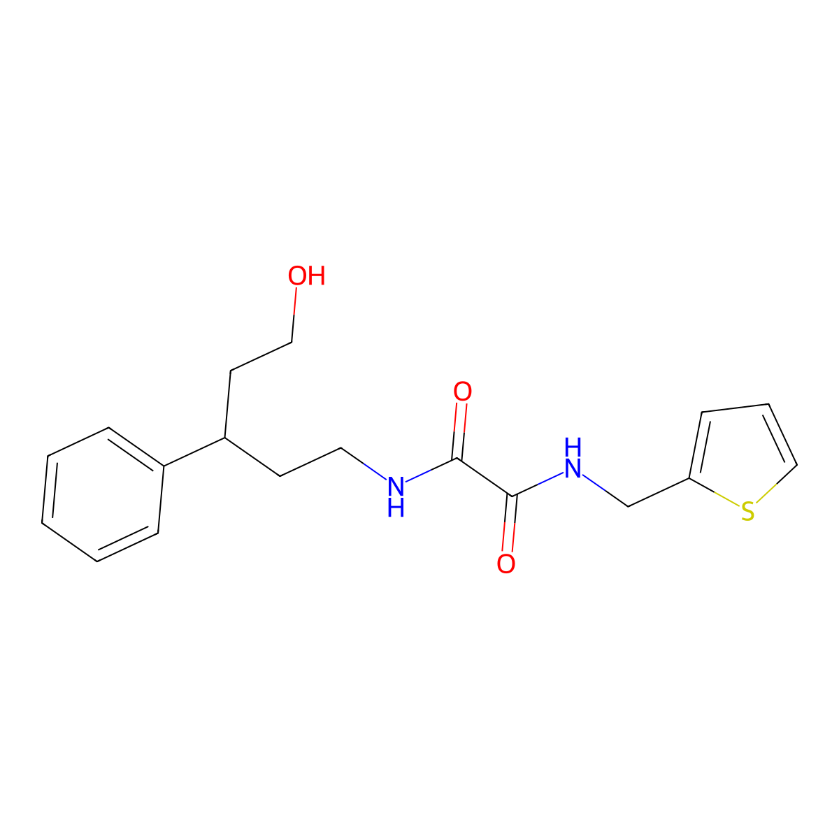 N1-(5-hydroxy-3-phenylpentyl)-N2-(thiophen-2-ylmethyl)oxalamide molecular structure, CAS 1798540-60-9