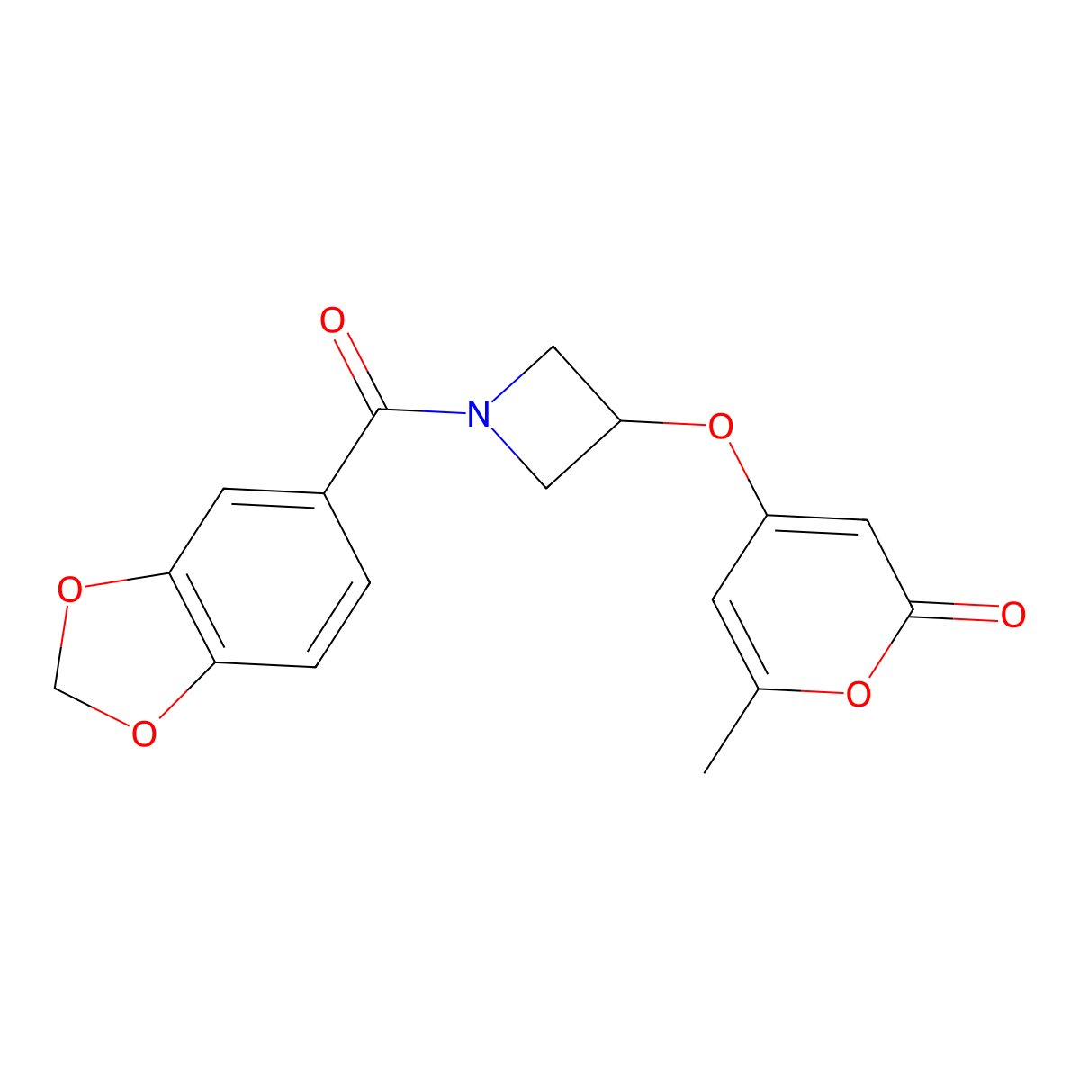4-((1-(benzo[d][1,3]dioxole-5-carbonyl)azetidin-3-yl)oxy)-6-methyl-2H-pyran-2-one molecular structure, CAS 1798540-61-0