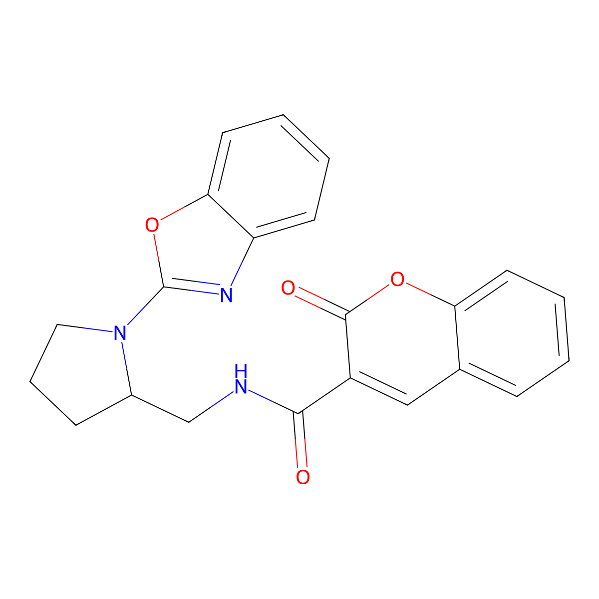 N-((1-(benzo[d]oxazol-2-yl)pyrrolidin-2-yl)methyl)-2-oxo-2H-chromene-3-carboxamide molecular structure, CAS 1798540-83-6