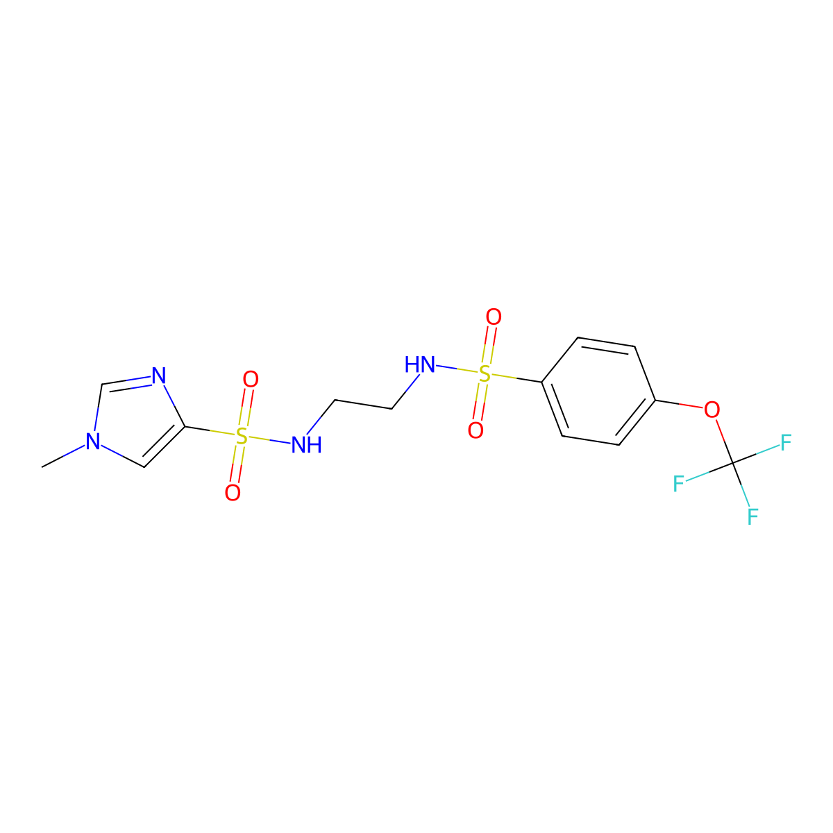 N-[2-(1-methyl-1H-imidazole-4-sulfonamido)ethyl]-4-(trifluoromethoxy)benzene-1-sulfonamide molecular structure, CAS 1798540-98-3