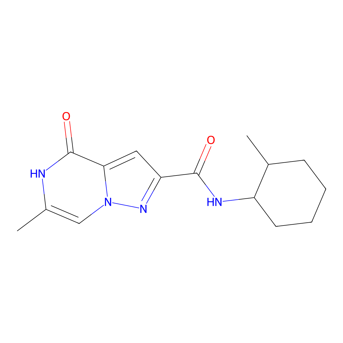 6-methyl-N-(2-methylcyclohexyl)-4-oxo-4,5-dihydropyrazolo[1,5-a]pyrazine-2-carboxamide molecular structure, CAS 1798541-06-6