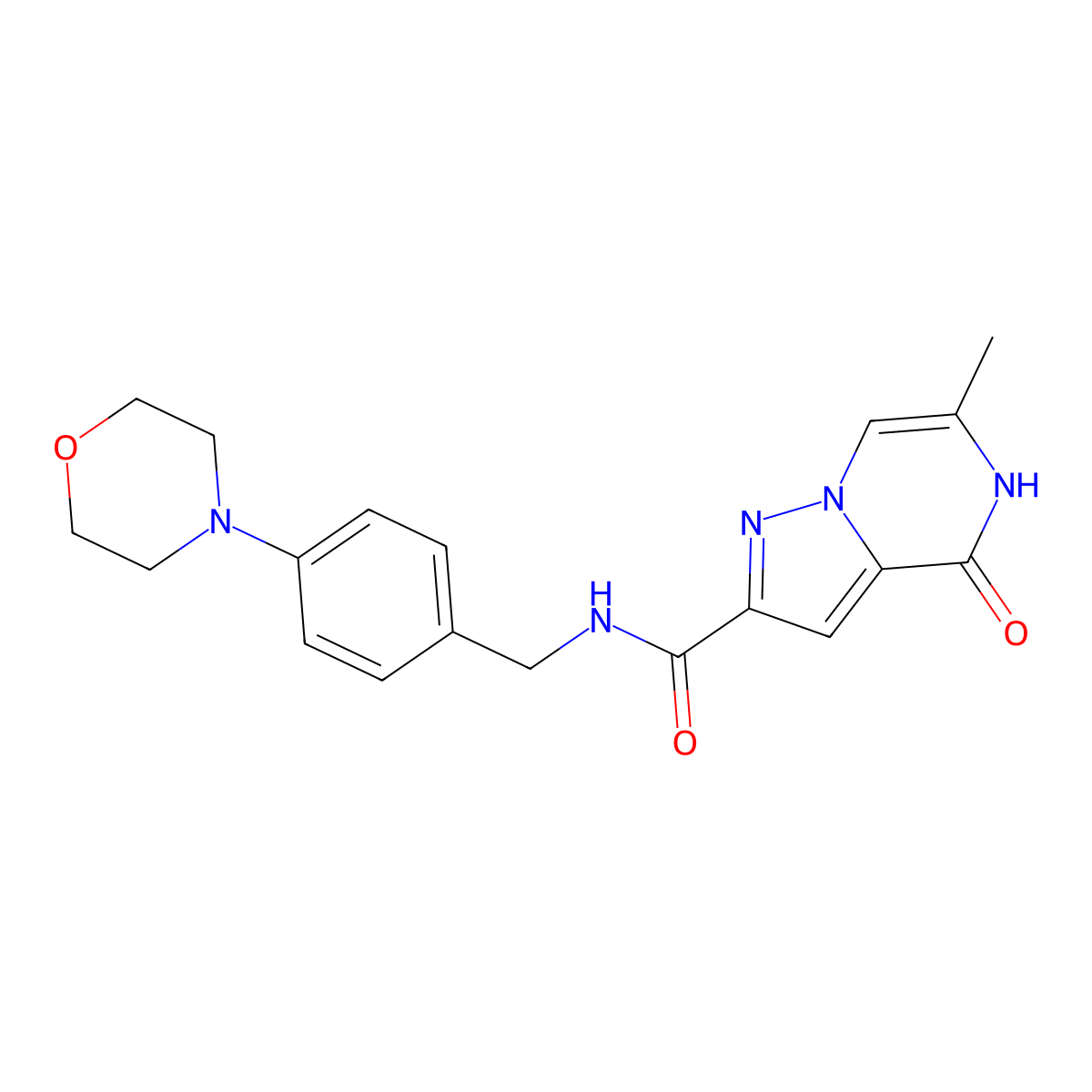 6-methyl-N-(4-morpholinobenzyl)-4-oxo-4,5-dihydropyrazolo[1,5-a]pyrazine-2-carboxamide molecular structure, CAS 1798541-14-6