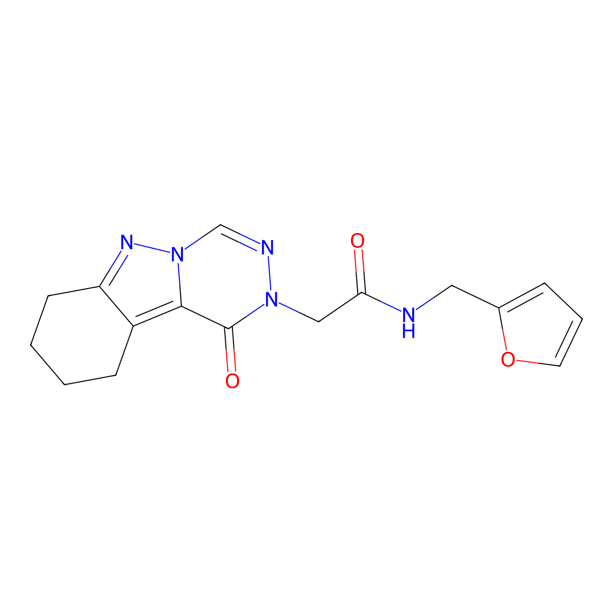 N-(2-furylmethyl)-2-(1-oxo-7,8,9,10-tetrahydro[1,2,4]triazino[4,5-b]indazol-2(1H)-yl)acetamide molecular structure, CAS 1798541-88-4