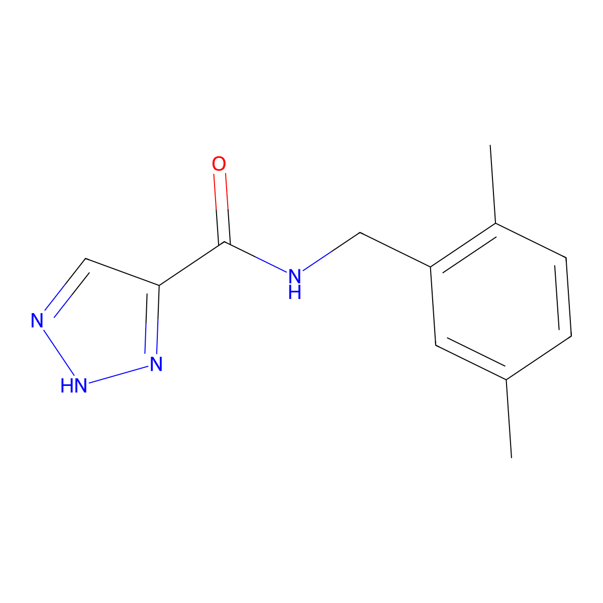 N-(2,5-dimethylbenzyl)-1H-1,2,3-triazole-5-carboxamide molecular structure, CAS 1798542-13-8