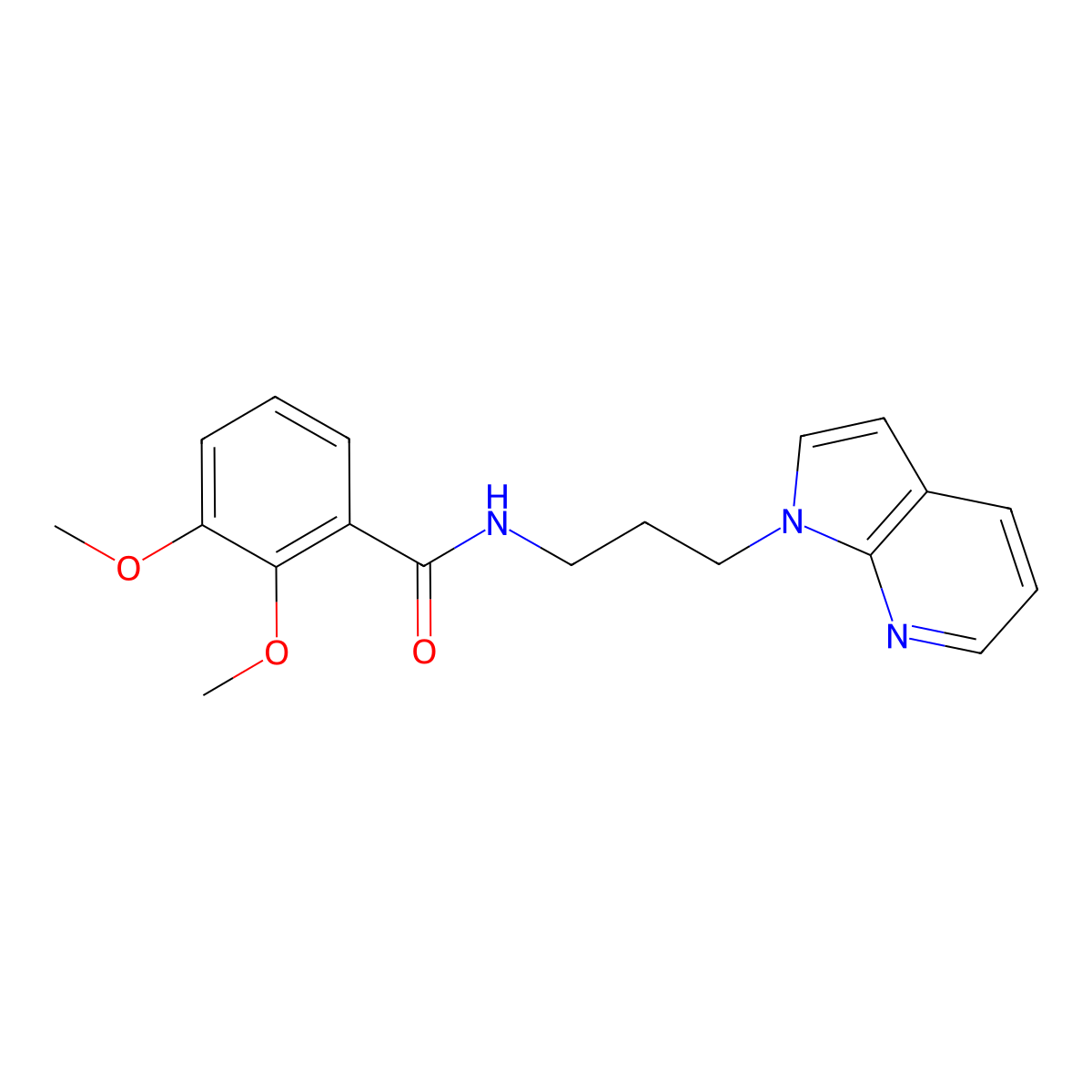 N-(3-(1H-pyrrolo[2,3-b]pyridin-1-yl)propyl)-2,3-dimethoxybenzamide molecular structure, CAS 1798542-63-8