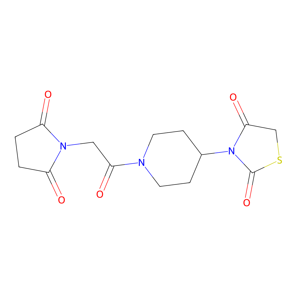 3-(1-(2-(2,5-Dioxopyrrolidin-1-yl)acetyl)piperidin-4-yl)thiazolidine-2,4-dione molecular structure, CAS 1798542-71-8