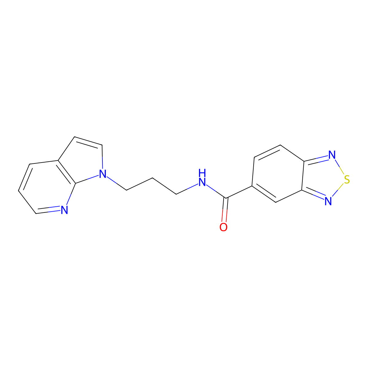 N-(3-(1H-pyrrolo[2,3-b]pyridin-1-yl)propyl)benzo[c][1,2,5]thiadiazole-5-carboxamide molecular structure, CAS 1798542-74-1