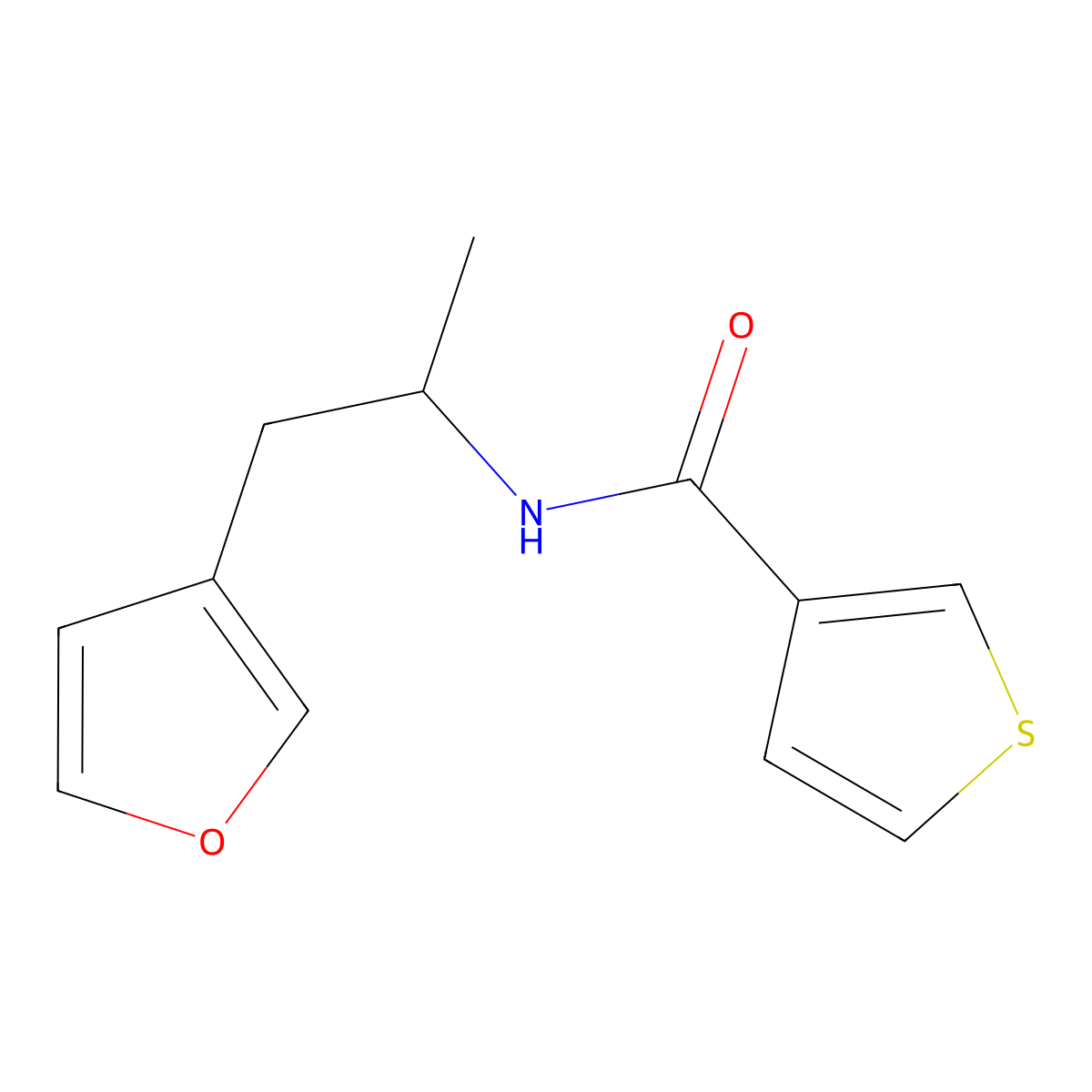 N-[1-(furan-3-yl)propan-2-yl]thiophene-3-carboxamide molecular structure, CAS 1798542-84-3