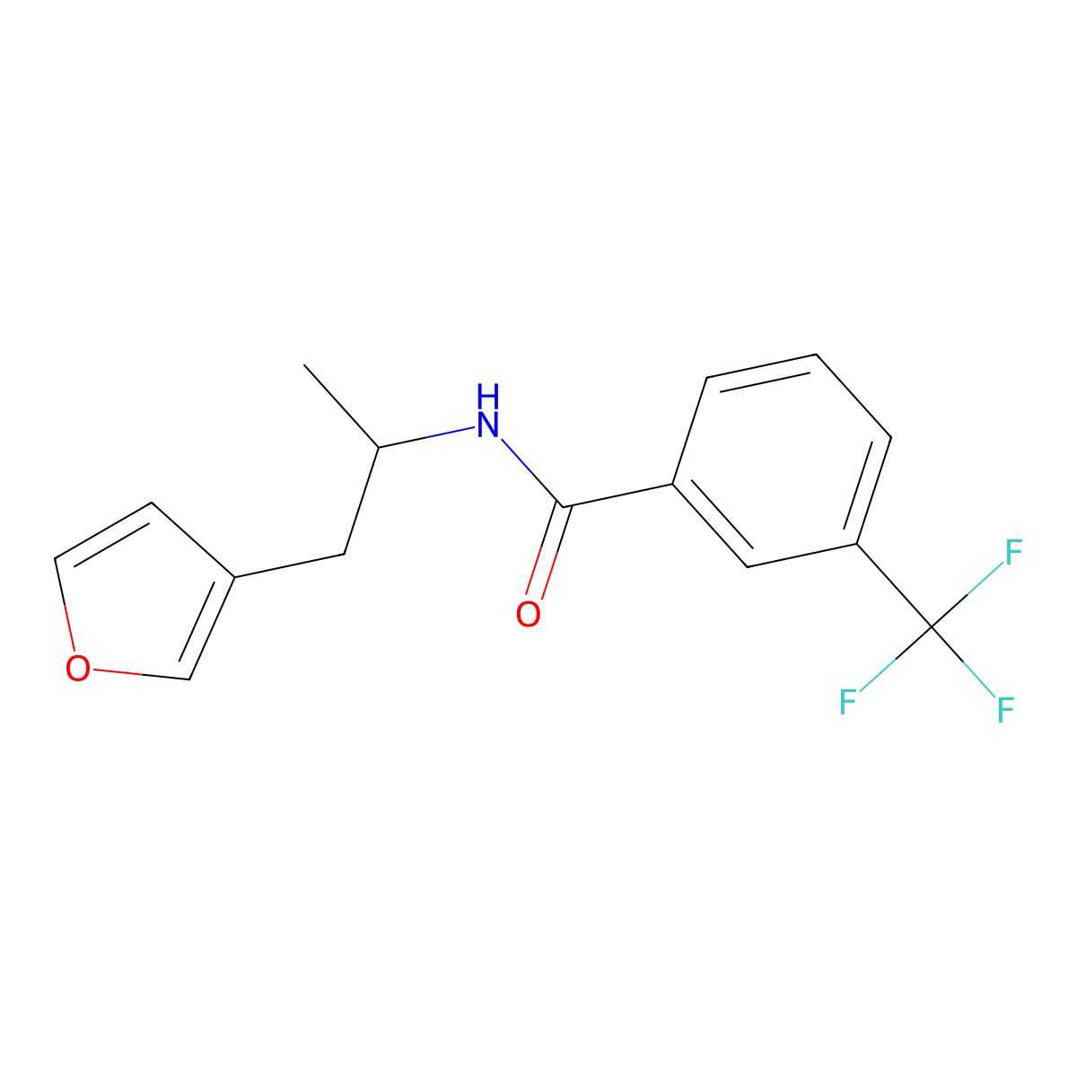 N-[1-(furan-3-yl)propan-2-yl]-3-(trifluoromethyl)benzamide molecular structure, CAS 1798542-88-7