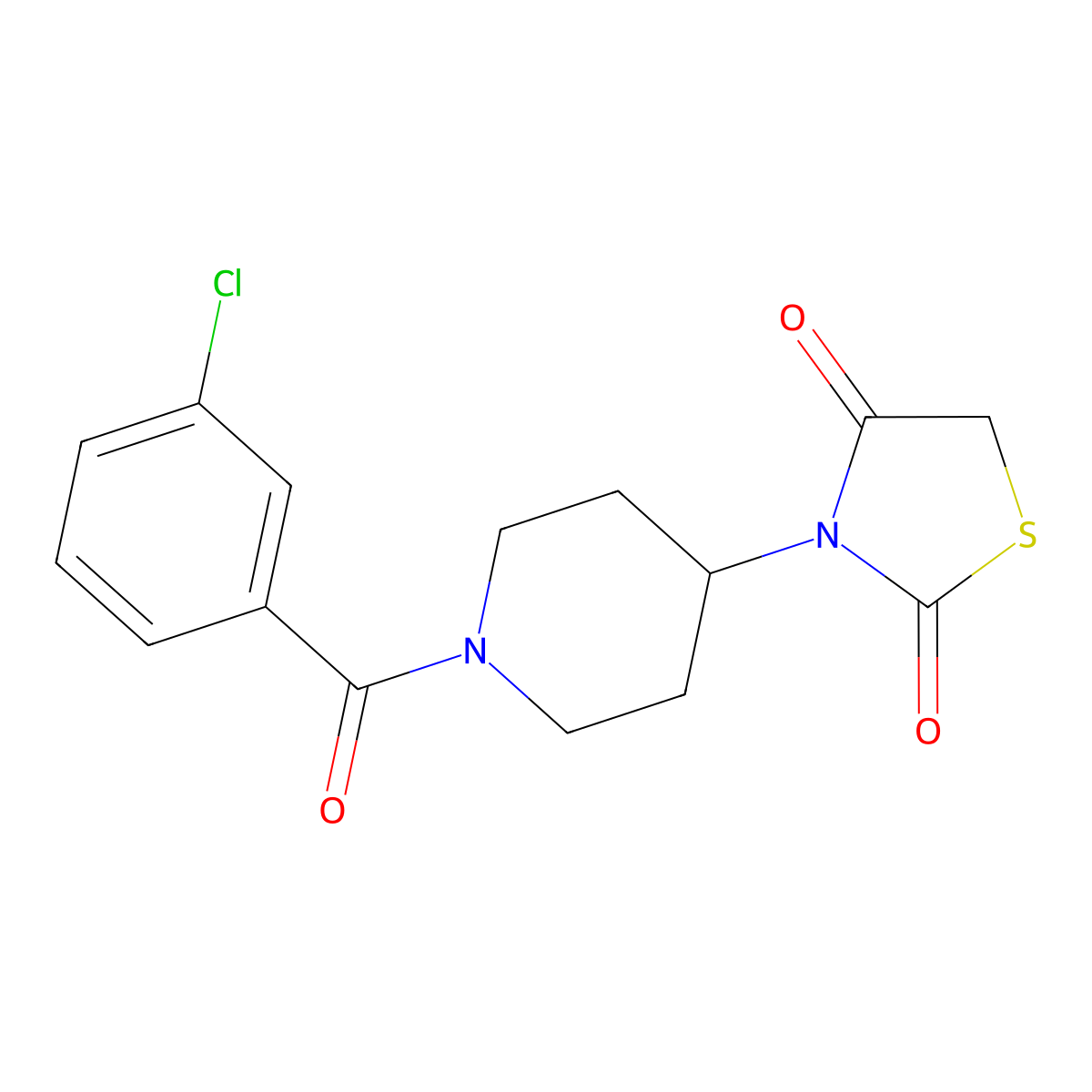 3-(1-(3-Chlorobenzoyl)piperidin-4-yl)thiazolidine-2,4-dione molecular structure, CAS 1798542-93-4