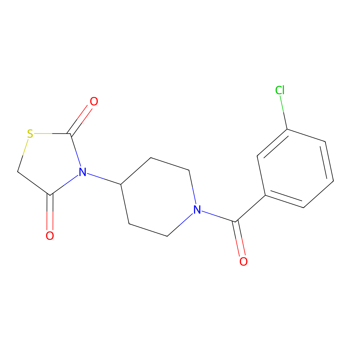 3-(1-(3-Chlorobenzoyl)piperidin-4-yl)thiazolidine-2,4-dione molecular structure, CAS 1798542-93-4
