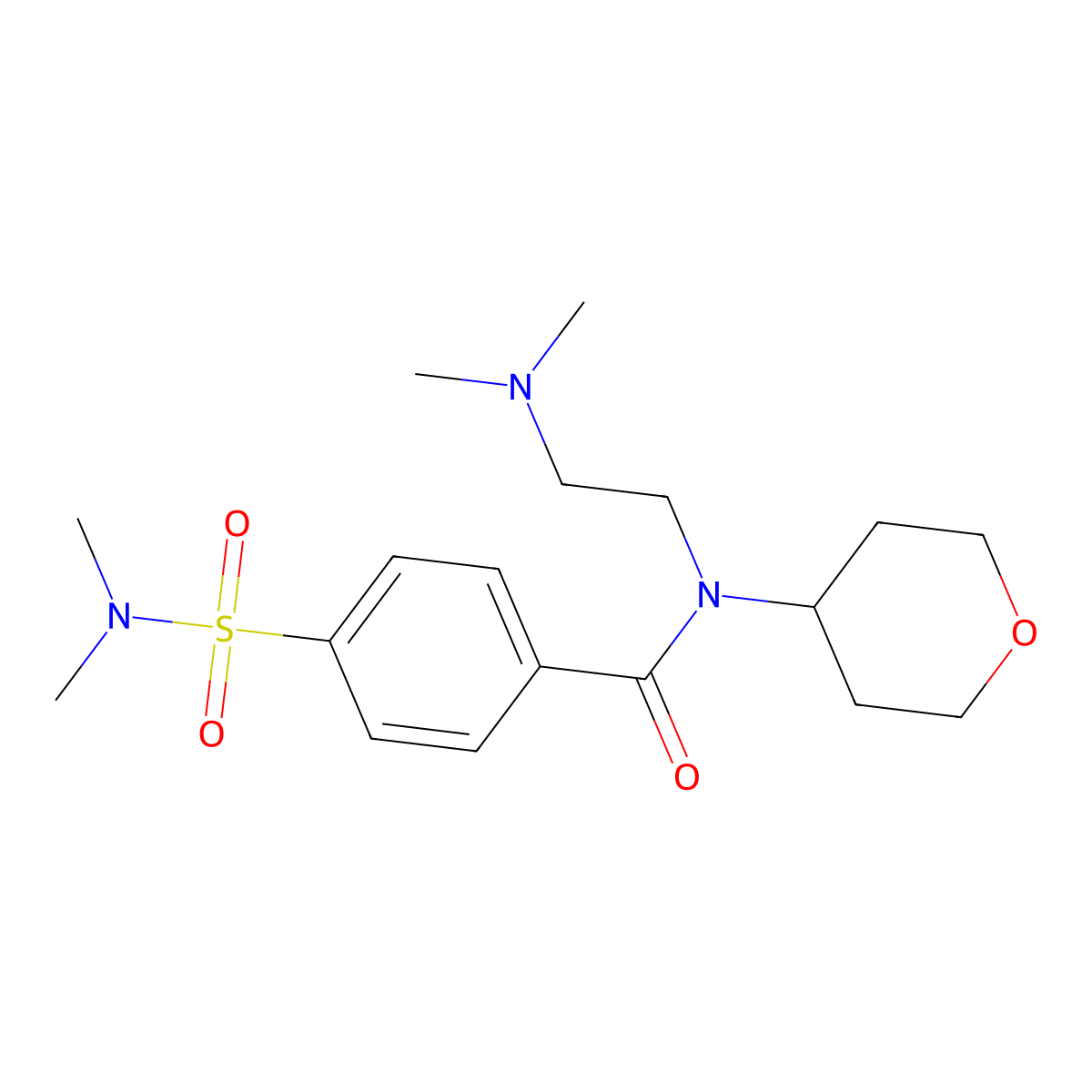 N-[2-(dimethylamino)ethyl]-4-(dimethylsulfamoyl)-N-(oxan-4-yl)benzamide molecular structure, CAS 1798543-00-6