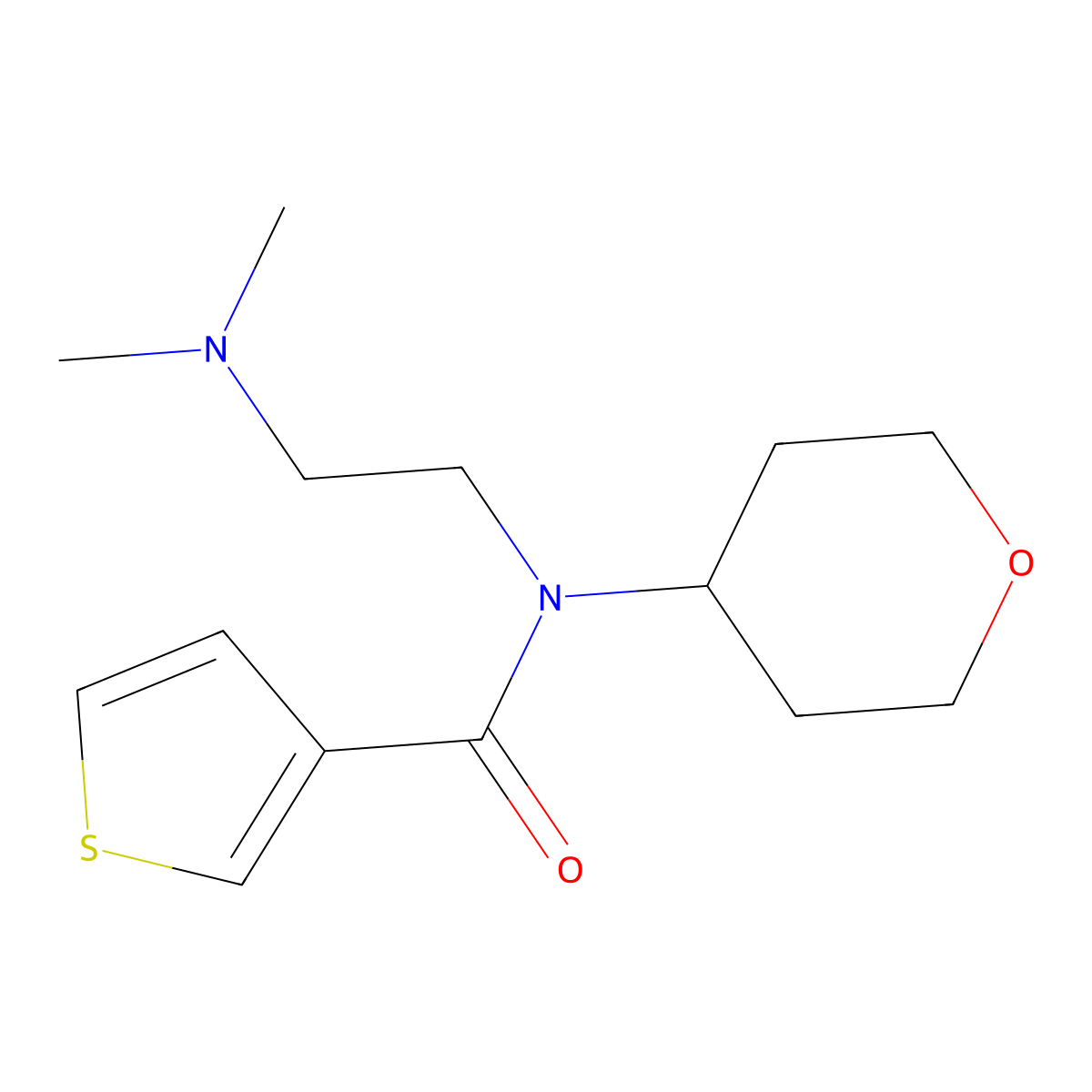 N-[2-(dimethylamino)ethyl]-N-(oxan-4-yl)thiophene-3-carboxamide molecular structure, CAS 1798543-08-4