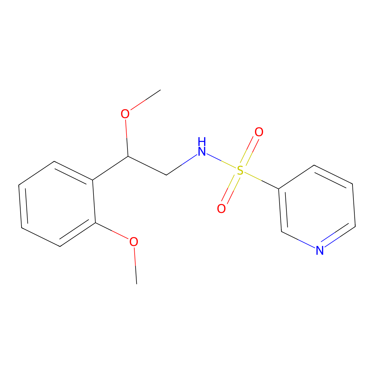 N-[2-methoxy-2-(2-methoxyphenyl)ethyl]pyridine-3-sulfonamide molecular structure, CAS 1798543-50-6