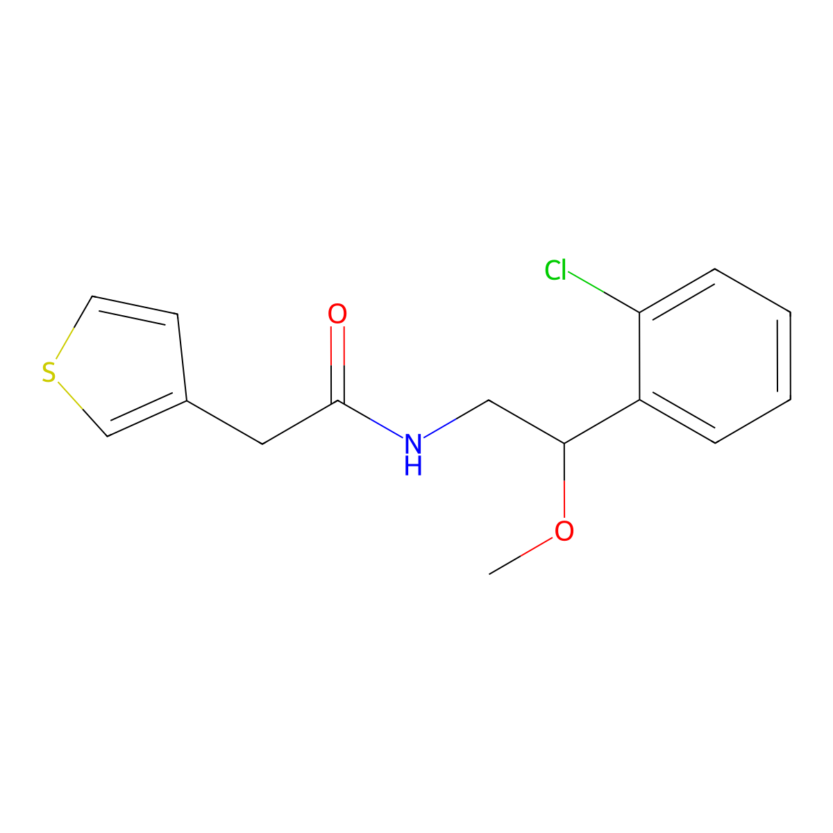 N-[2-(2-chlorophenyl)-2-methoxyethyl]-2-(thiophen-3-yl)acetamide molecular structure, CAS 1798544-29-2