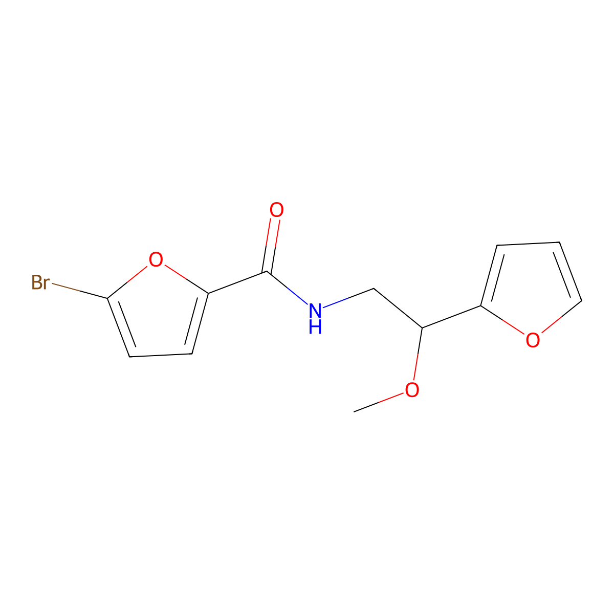 5-bromo-N-[2-(furan-2-yl)-2-methoxyethyl]furan-2-carboxamide molecular structure, CAS 1798544-60-1