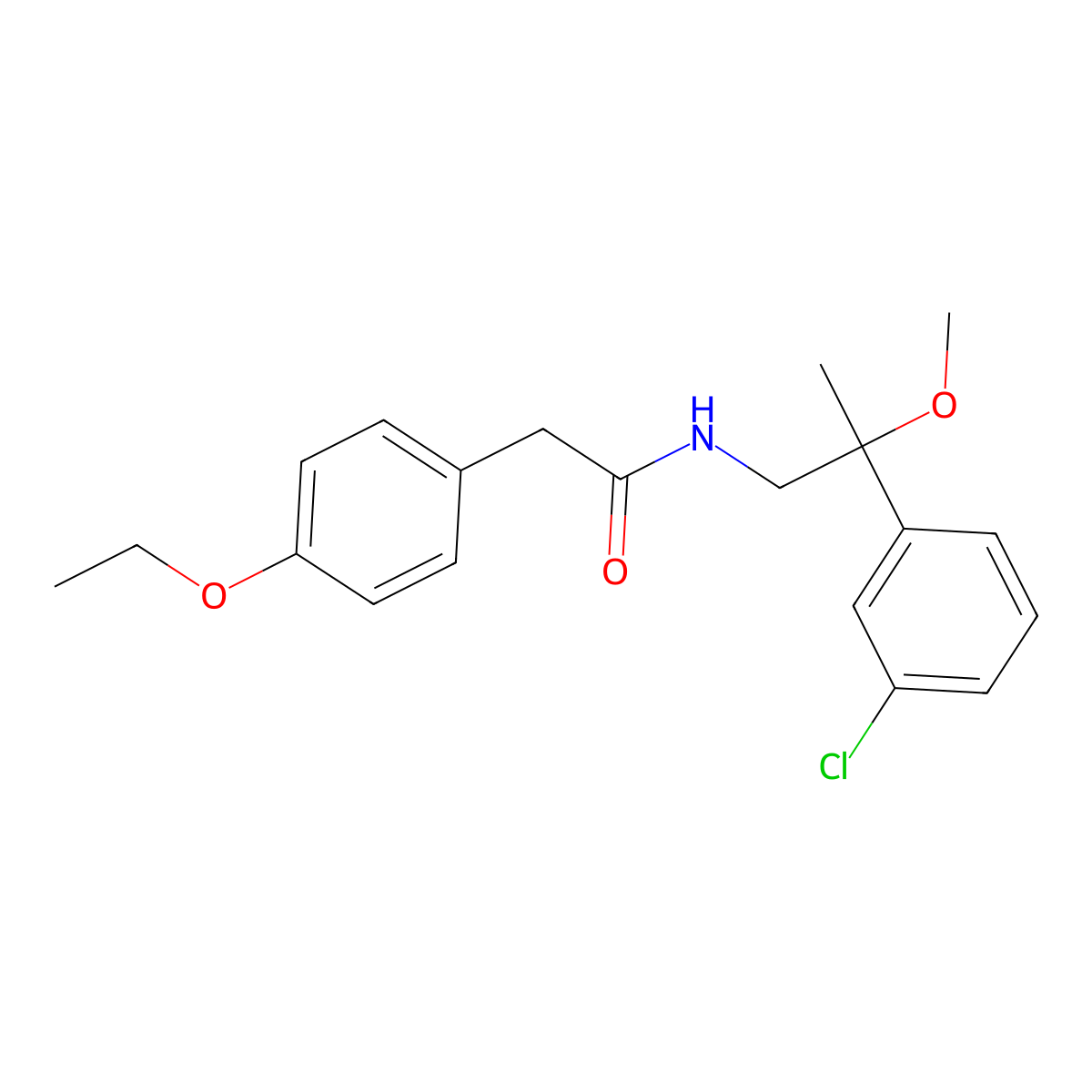 N-[2-(3-chlorophenyl)-2-methoxypropyl]-2-(4-ethoxyphenyl)acetamide molecular structure, CAS 1798544-93-0