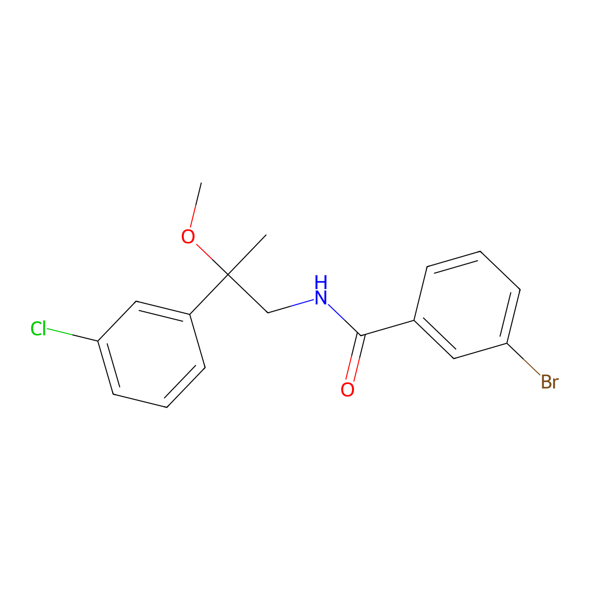 3-bromo-N-[2-(3-chlorophenyl)-2-methoxypropyl]benzamide molecular structure, CAS 1798545-03-5