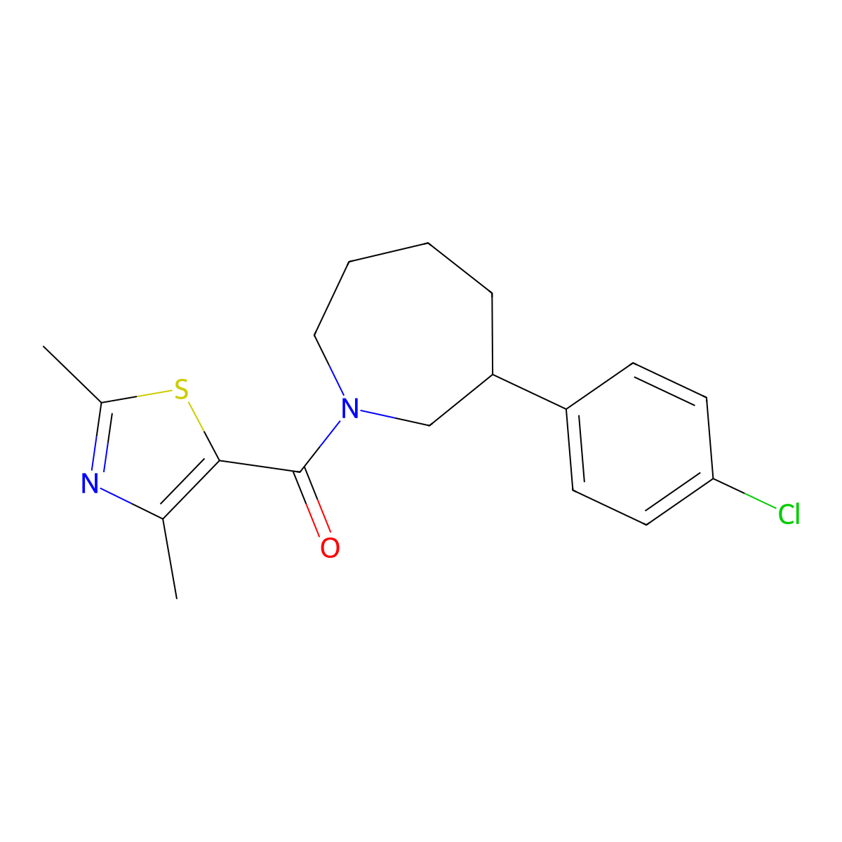 (3-(4-Chlorophenyl)azepan-1-yl)(2,4-dimethylthiazol-5-yl)methanone molecular structure, CAS 1798545-29-5