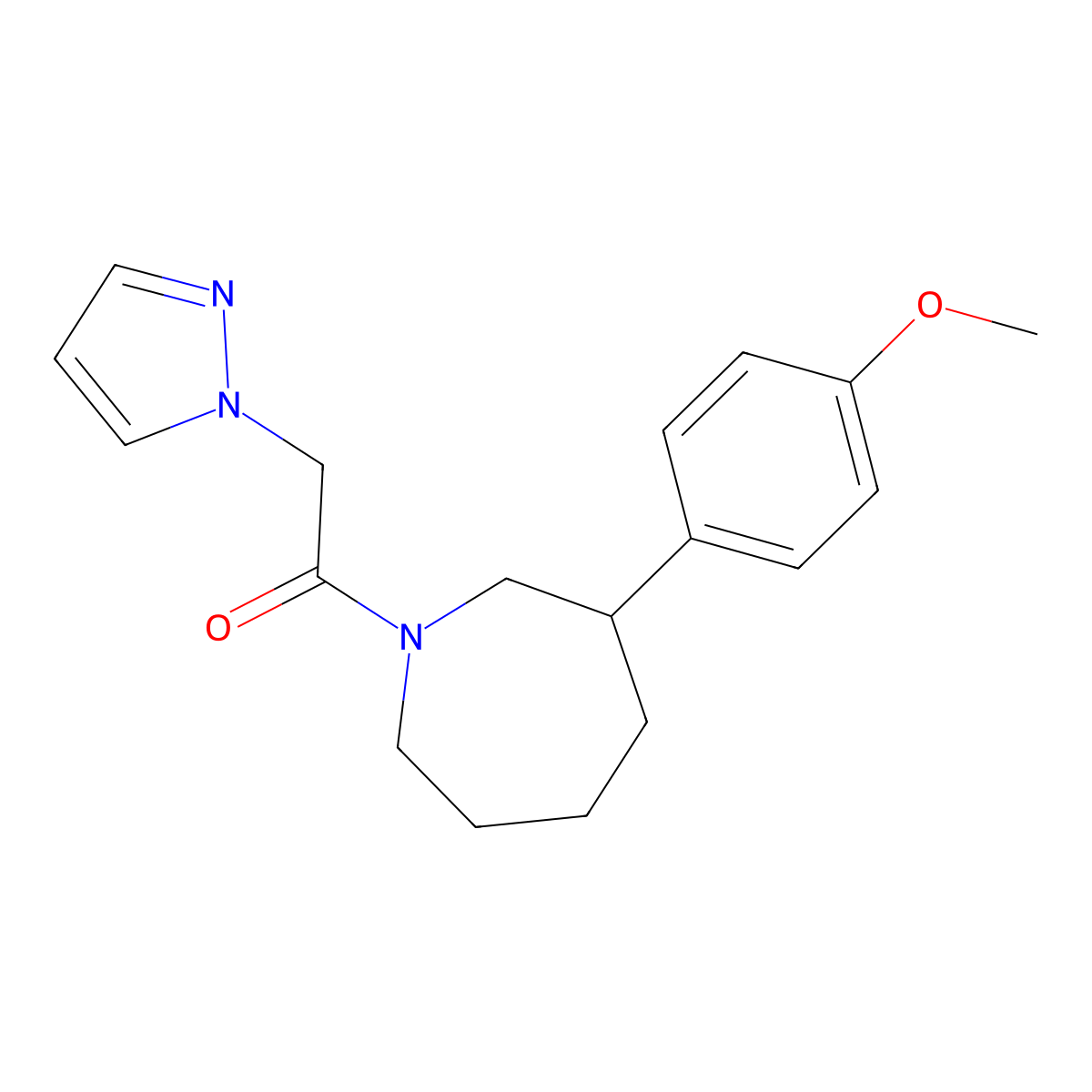 1-(3-(4-methoxyphenyl)azepan-1-yl)-2-(1H-pyrazol-1-yl)ethanone molecular structure, CAS 1798545-32-0