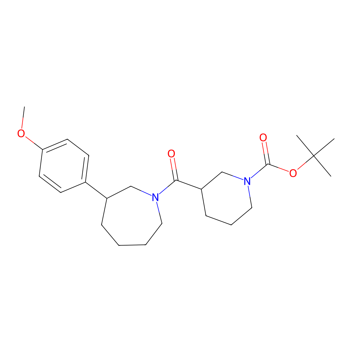 Tert-butyl 3-[3-(4-methoxyphenyl)azepane-1-carbonyl]piperidine-1-carboxylate molecular structure, CAS 1798545-41-1