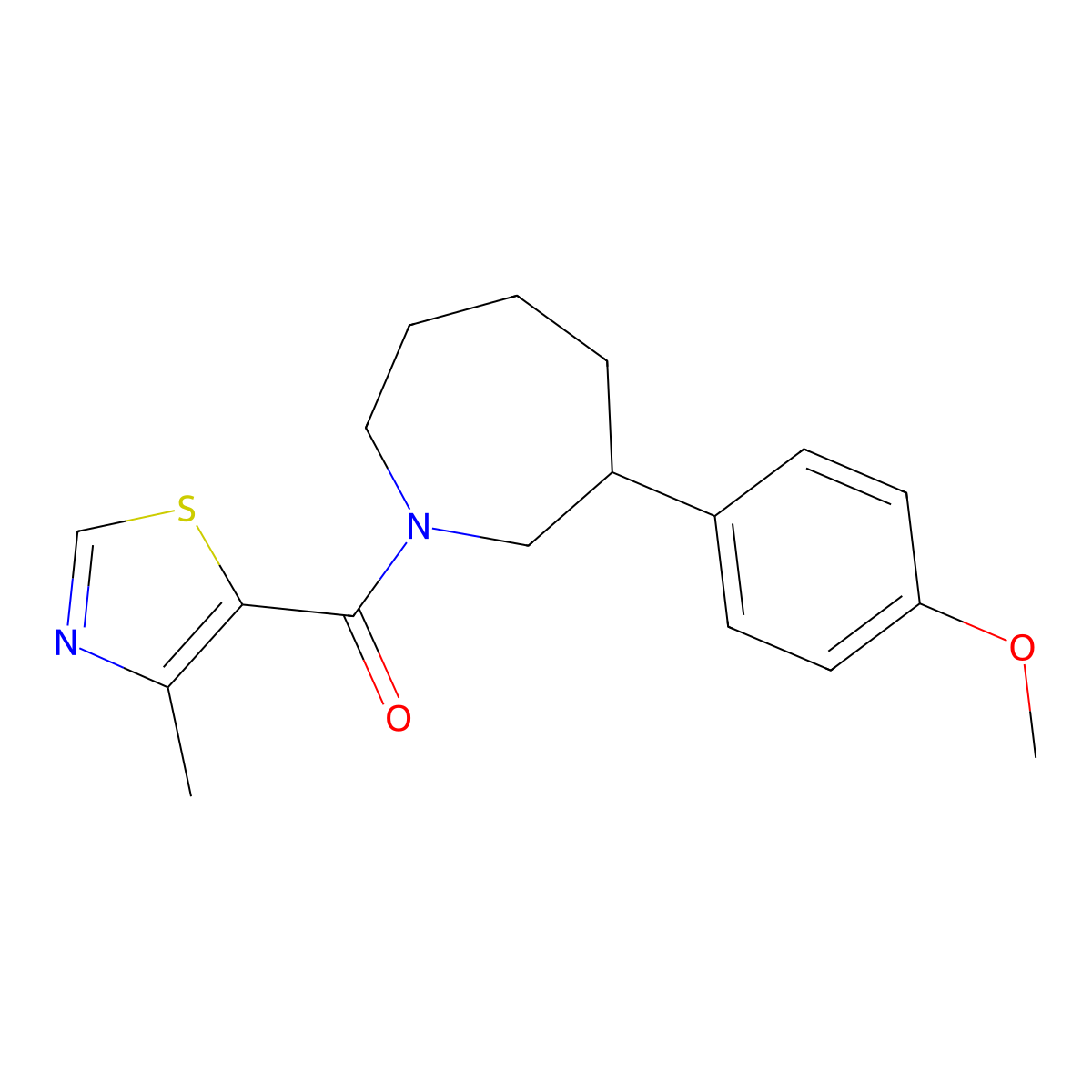(3-(4-Methoxyphenyl)azepan-1-yl)(4-methylthiazol-5-yl)methanone molecular structure, CAS 1798545-55-7