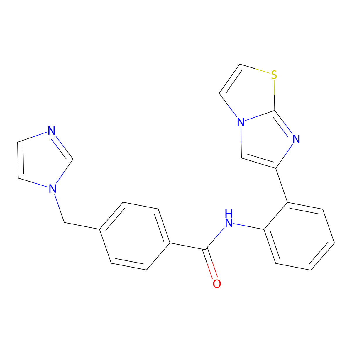 4-((1H-imidazol-1-yl)methyl)-N-(2-(imidazo[2,1-b]thiazol-6-yl)phenyl)benzamide molecular structure, CAS 1798545-94-4