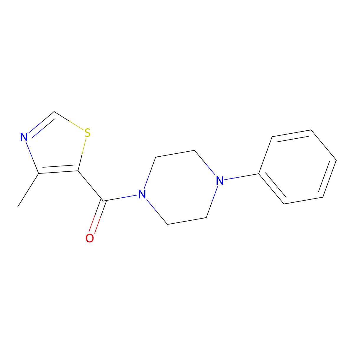 1-(4-Methyl-1,3-thiazole-5-carbonyl)-4-phenylpiperazine molecular structure, CAS 1798568-00-9
