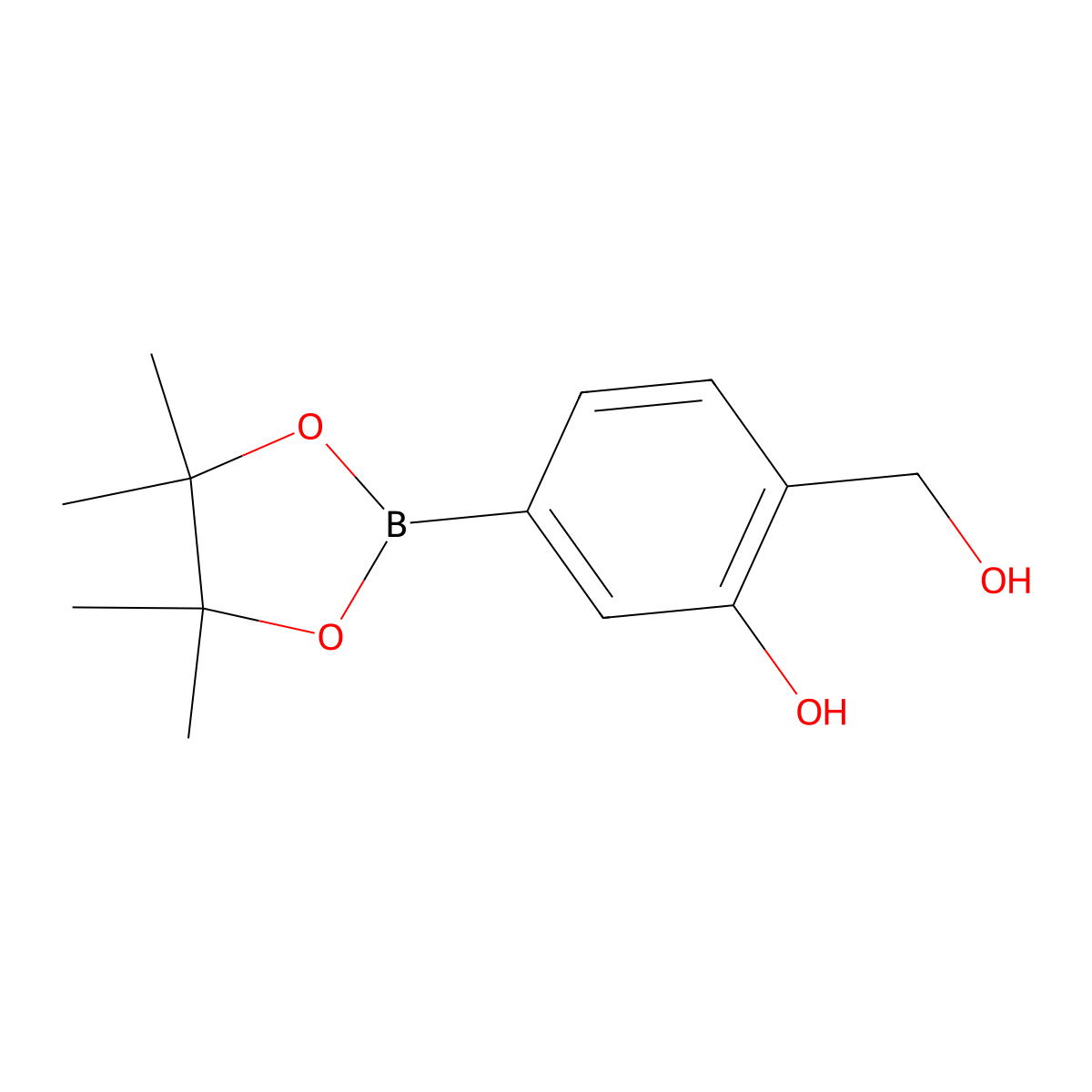 2-(Hydroxymethyl)-5-(4,4,5,5-tetramethyl-1,3,2-dioxaborolan-2-YL)phenol molecular structure, CAS 1798575-89-9