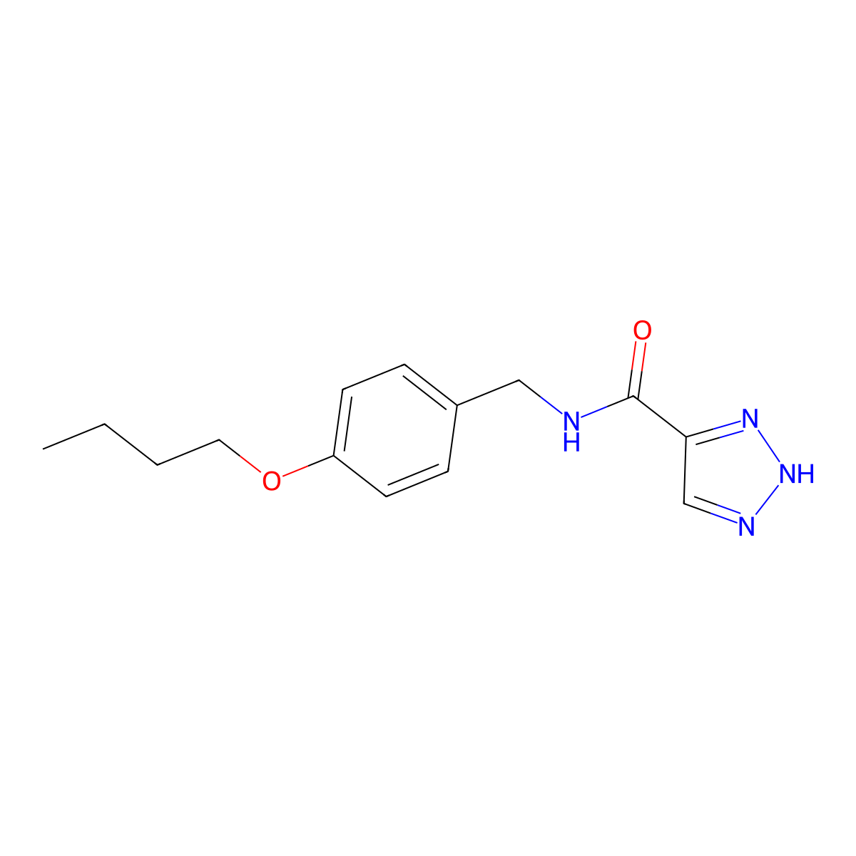 N-(4-butoxybenzyl)-1H-1,2,3-triazole-5-carboxamide molecular structure, CAS 1798618-03-7