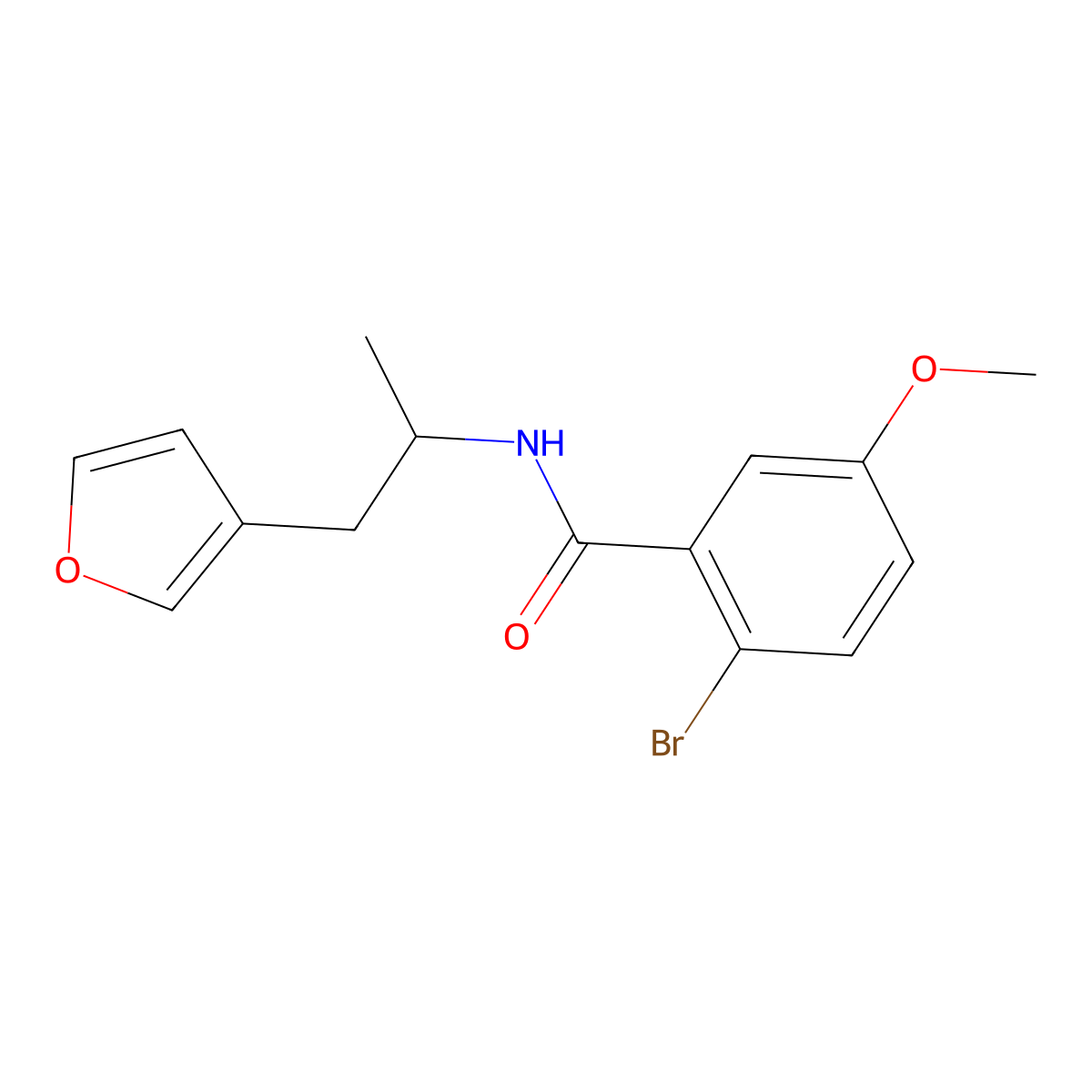 2-bromo-N-[1-(furan-3-yl)propan-2-yl]-5-methoxybenzamide molecular structure, CAS 1798618-07-1