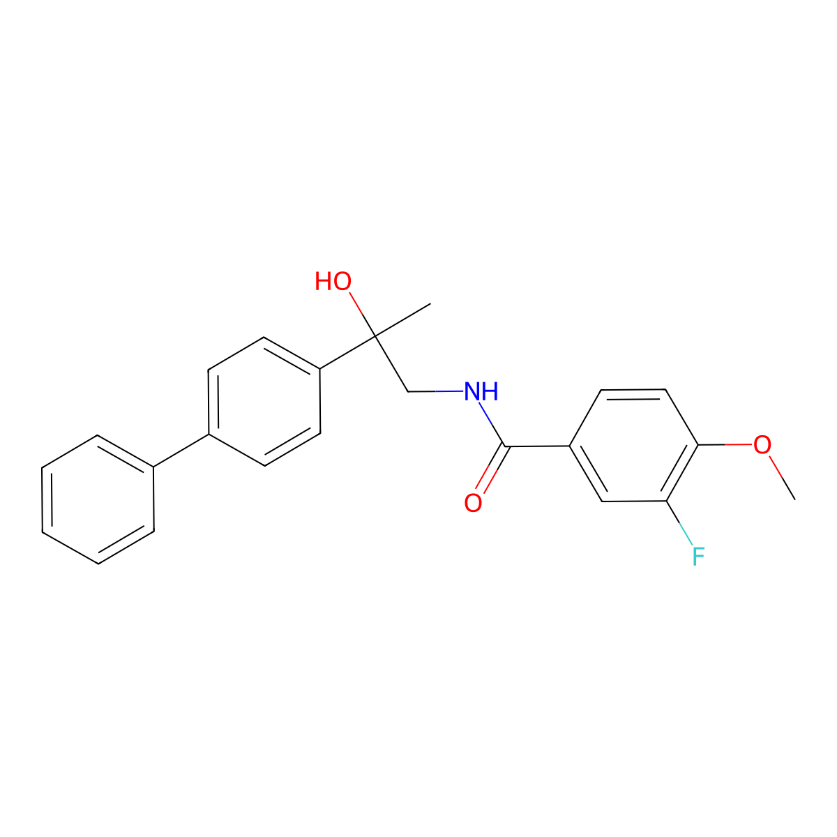 N-(2-{[1,1'-biphenyl]-4-yl}-2-hydroxypropyl)-3-fluoro-4-methoxybenzamide molecular structure, CAS 1798618-85-5