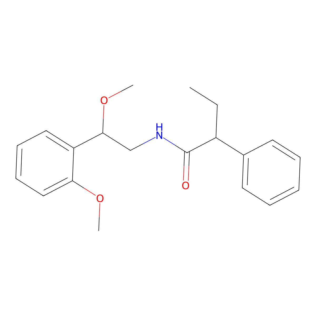 N-[2-methoxy-2-(2-methoxyphenyl)ethyl]-2-phenylbutanamide molecular structure, CAS 1798618-86-6