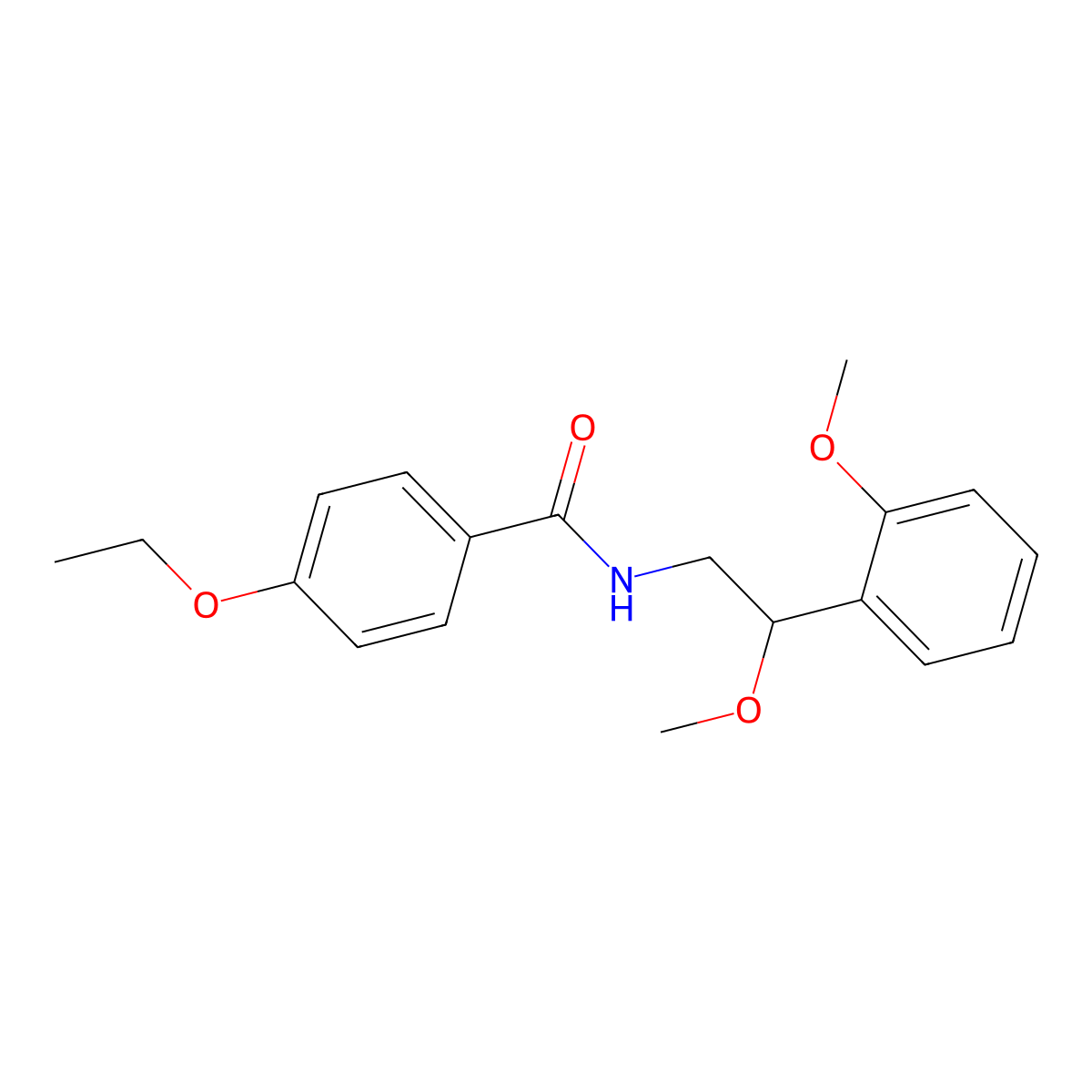 4-ethoxy-N-[2-methoxy-2-(2-methoxyphenyl)ethyl]benzamide molecular structure, CAS 1798618-92-4