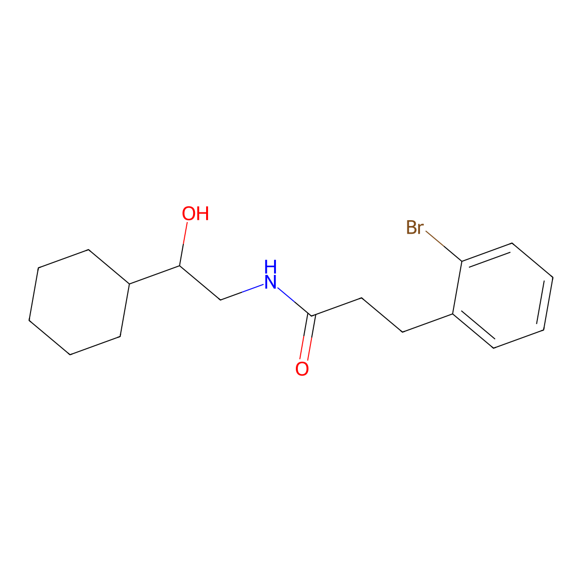 3-(2-bromophenyl)-N-(2-cyclohexyl-2-hydroxyethyl)propanamide molecular structure, CAS 1798618-94-6