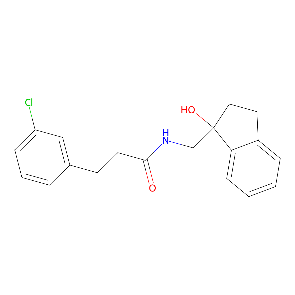 3-(3-chlorophenyl)-N-[(1-hydroxy-2,3-dihydro-1H-inden-1-yl)methyl]propanamide molecular structure, CAS 1798618-97-9