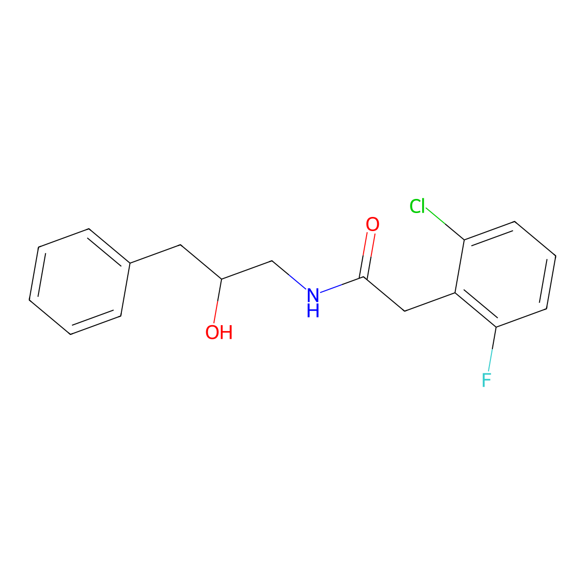 2-(2-chloro-6-fluorophenyl)-N-(2-hydroxy-3-phenylpropyl)acetamide molecular structure, CAS 1798619-06-3