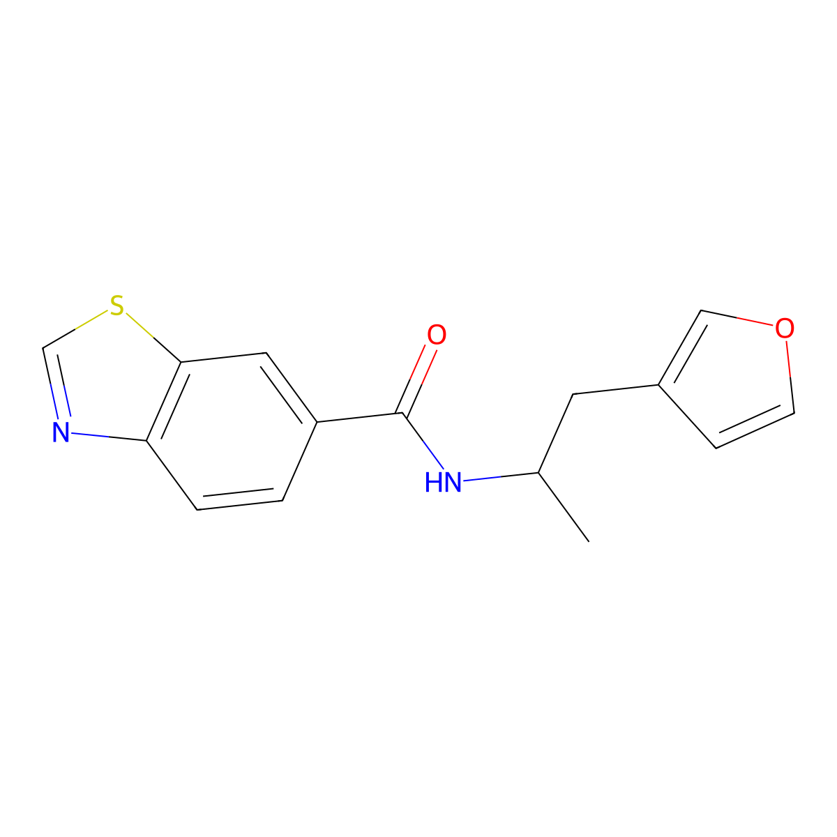 N-(1-(furan-3-yl)propan-2-yl)benzo[d]thiazole-6-carboxamide molecular structure, CAS 1798619-25-6