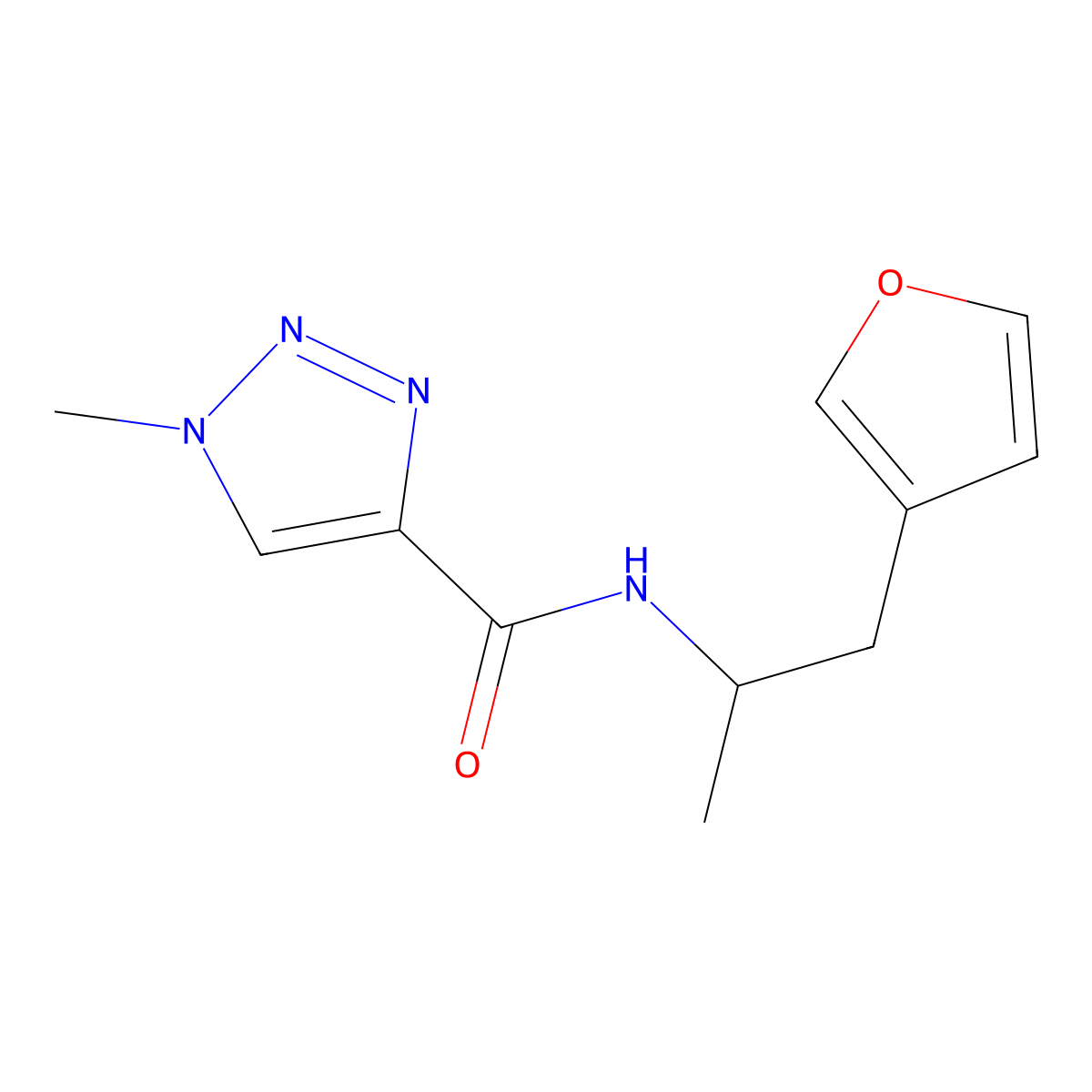 N-[1-(furan-3-yl)propan-2-yl]-1-methyl-1H-1,2,3-triazole-4-carboxamide molecular structure, CAS 1798619-36-9